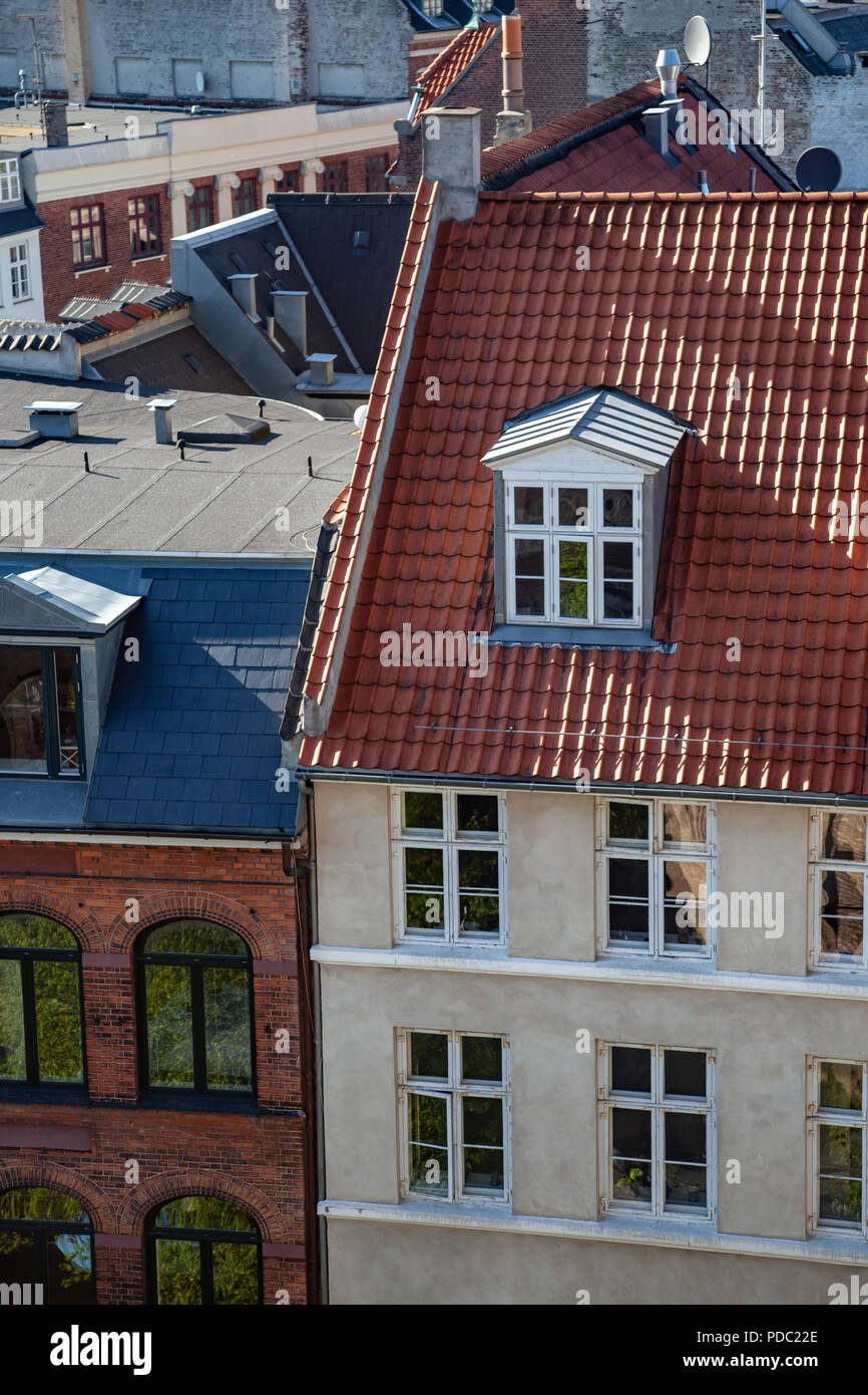 aerial view of various buildings and rooftops in copenhagen, denmark ... - Rett Rooftops In Copenhagen With Catering Kitchen