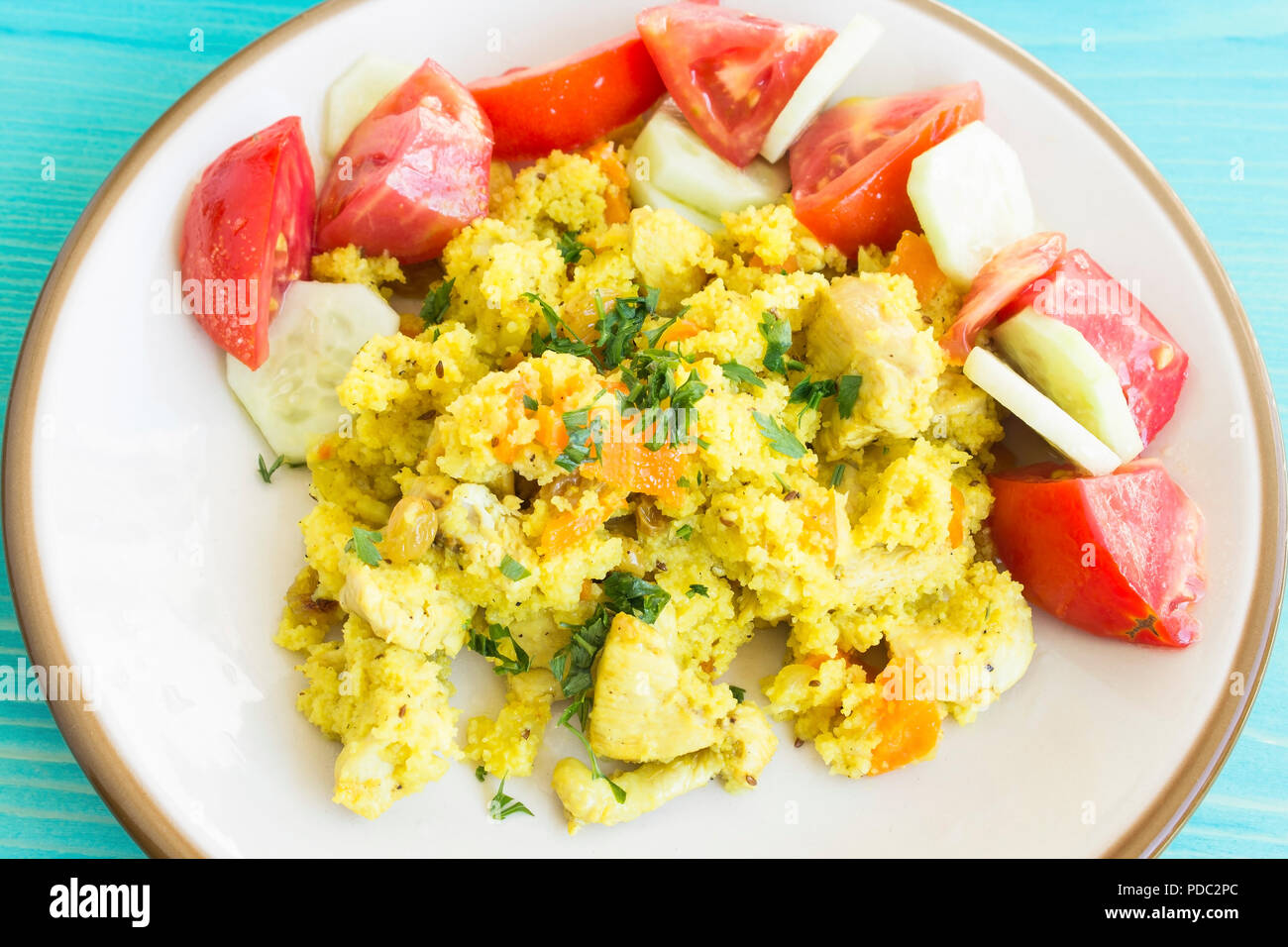 Moroccan Couscous with Chicken Stock Photo Alamy