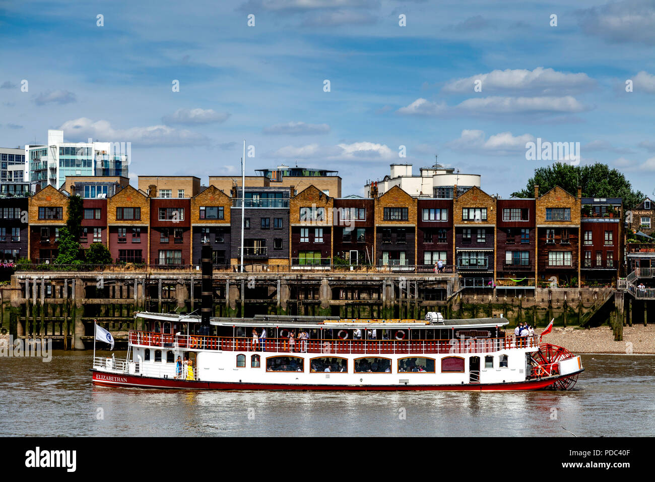 The Elizabethan Paddle Steamer On The River Thames, London, England