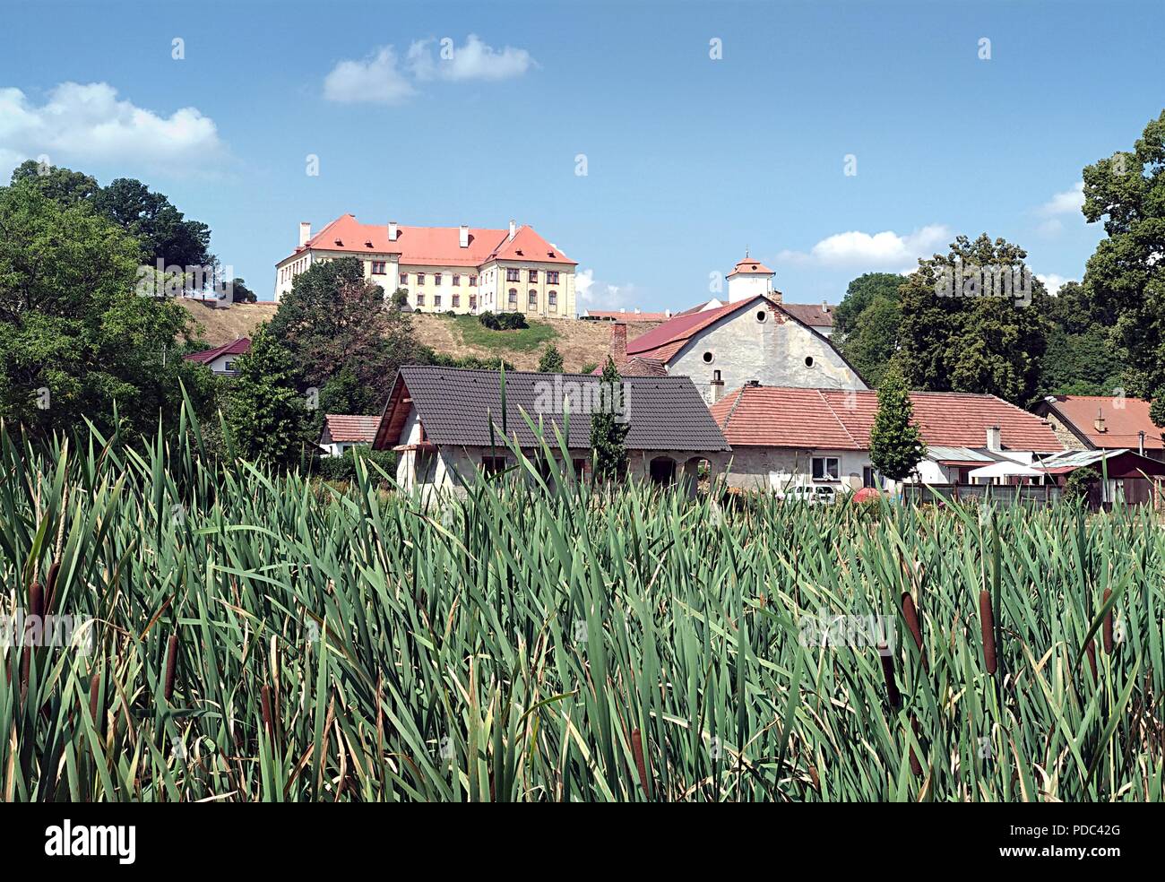 castle and city Kunstat, Czech republic, Europe Stock Photo