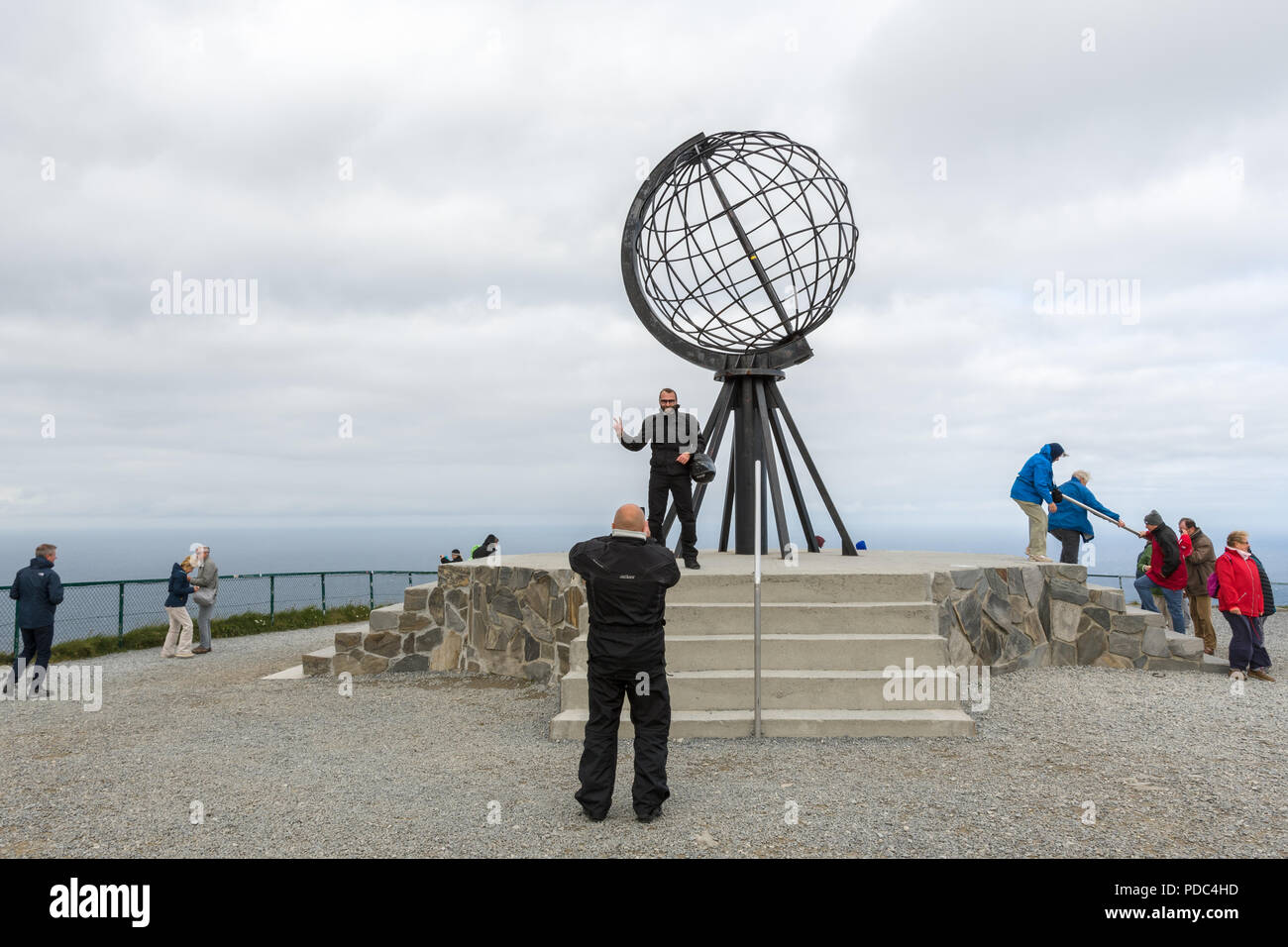 NorthCape is a famous tourist attraction far north in Norway Stock Photo -  Alamy