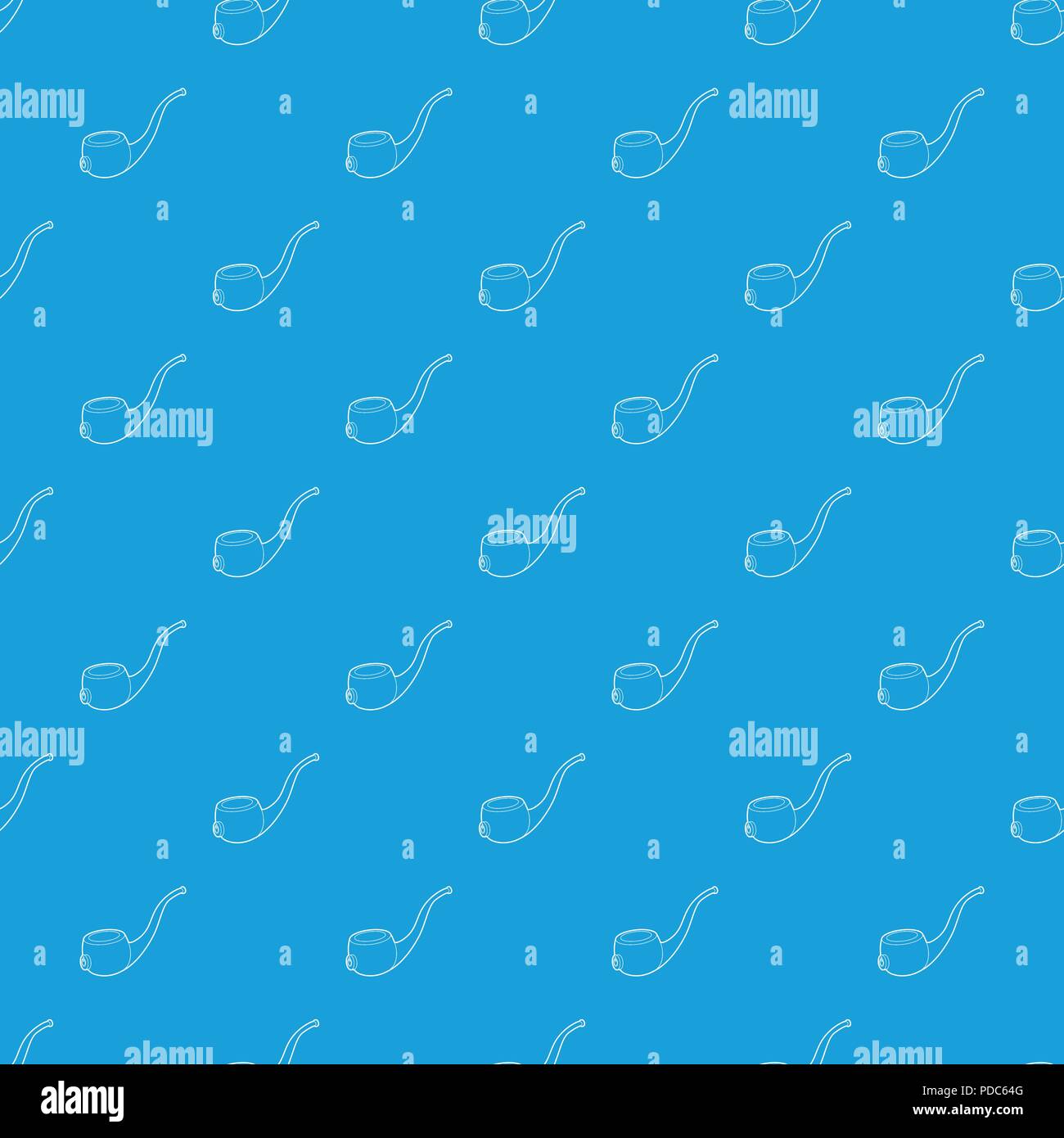 Vape pipe pattern vector seamless blue Stock Vector