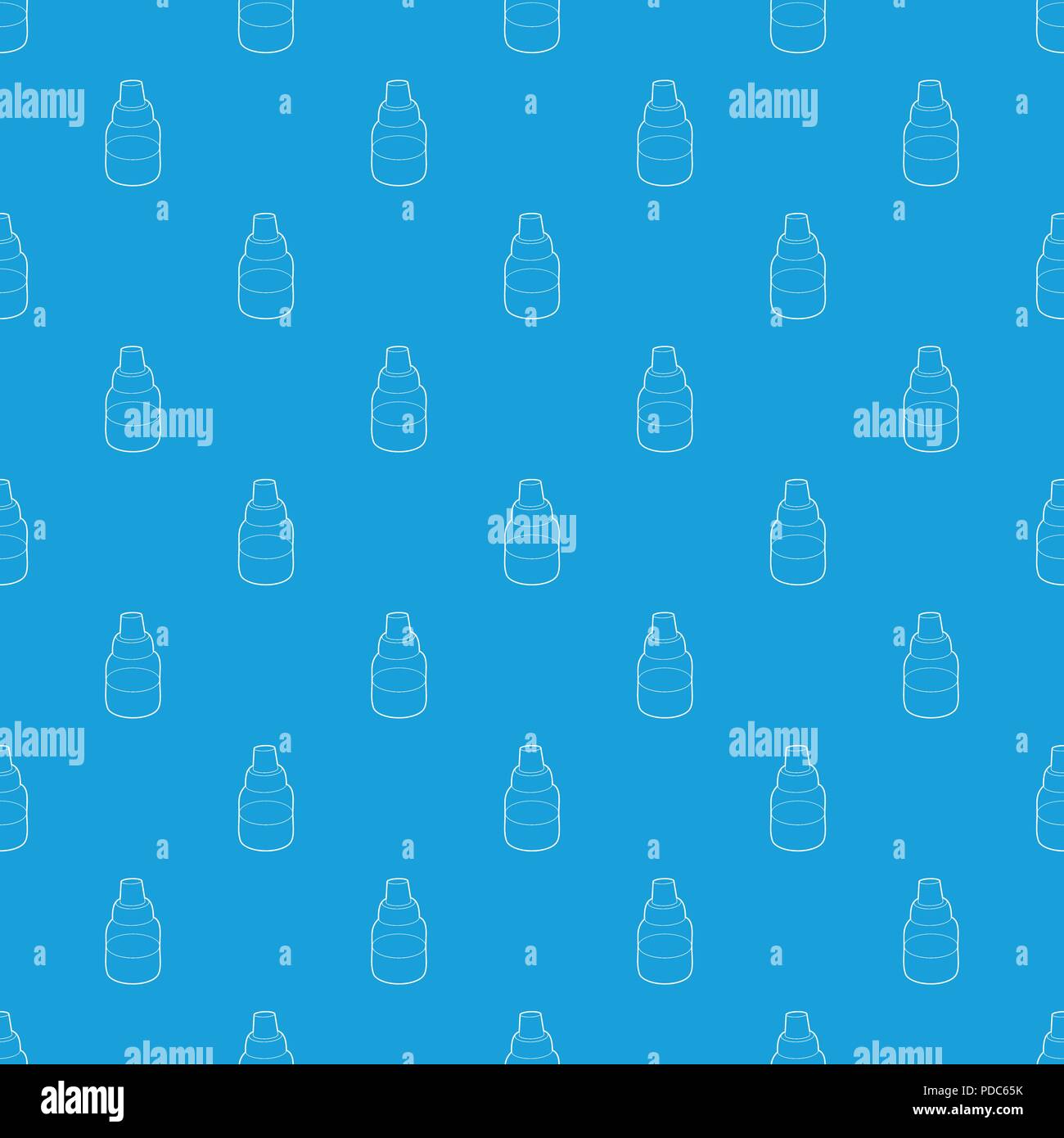 Bottle with pipette for vaping pattern vector seamless blue Stock Vector