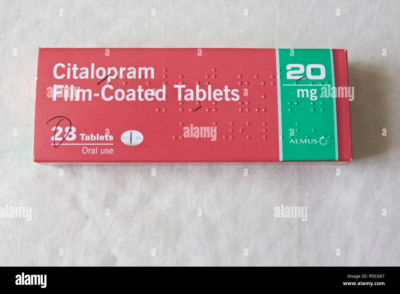 Citalopram is a type of antidepressant known as an SSRI (selective serotonin reuptake inhibitor) which is used to treat depression. Stock Photo