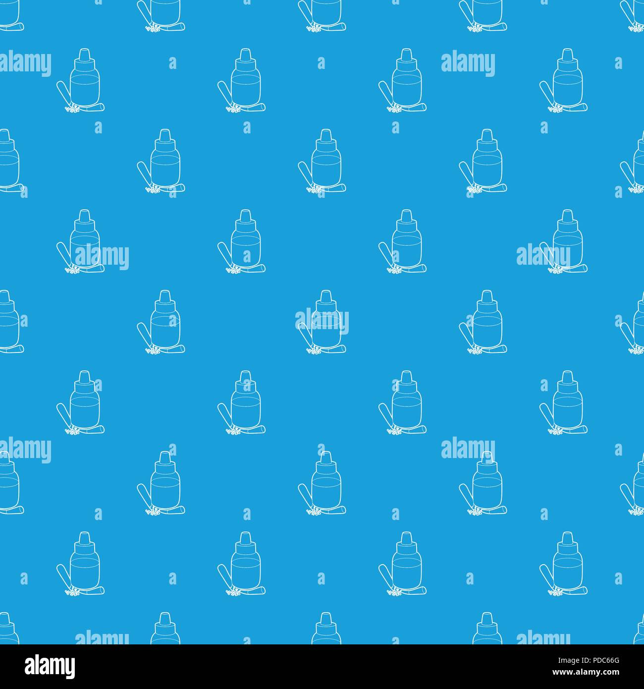 Refill bottle and cigarette pattern vector seamless blue Stock Vector