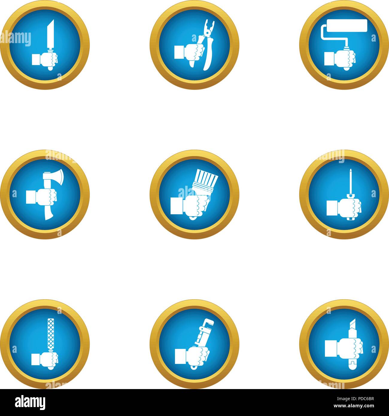 Master icons set, flat style Stock Vector Image & Art - Alamy