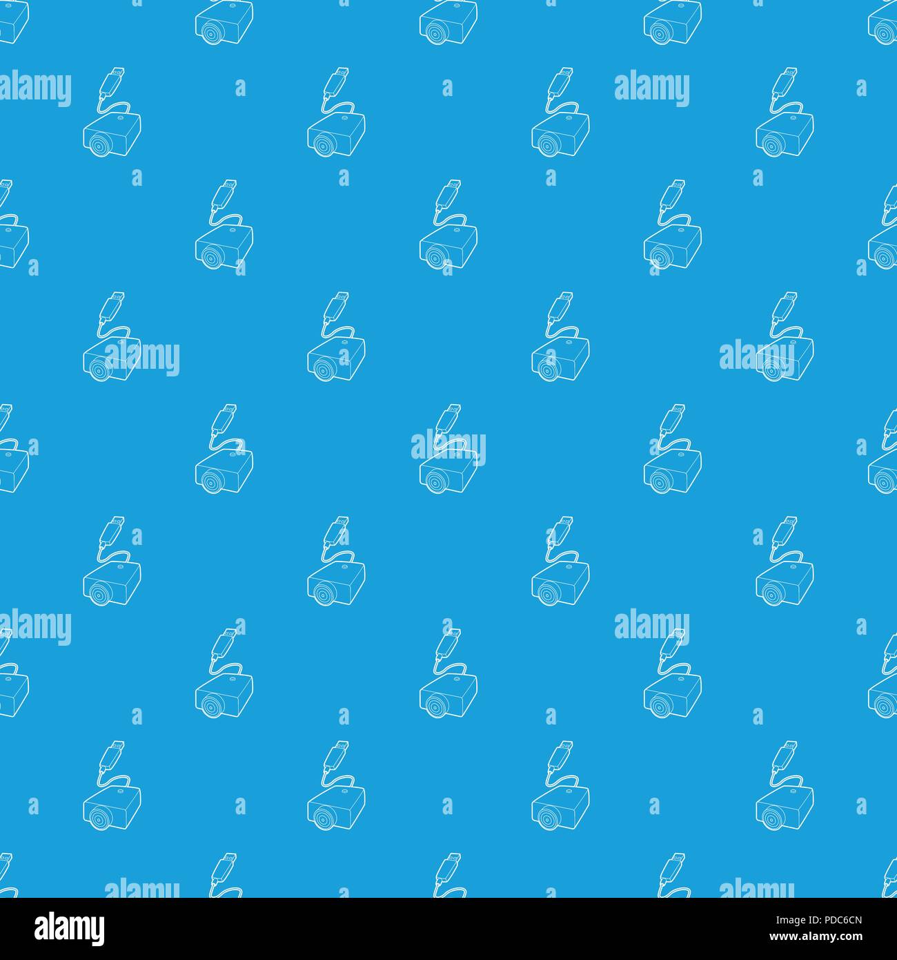E-cigarette USB cable charge pattern vector seamless blue Stock Vector
