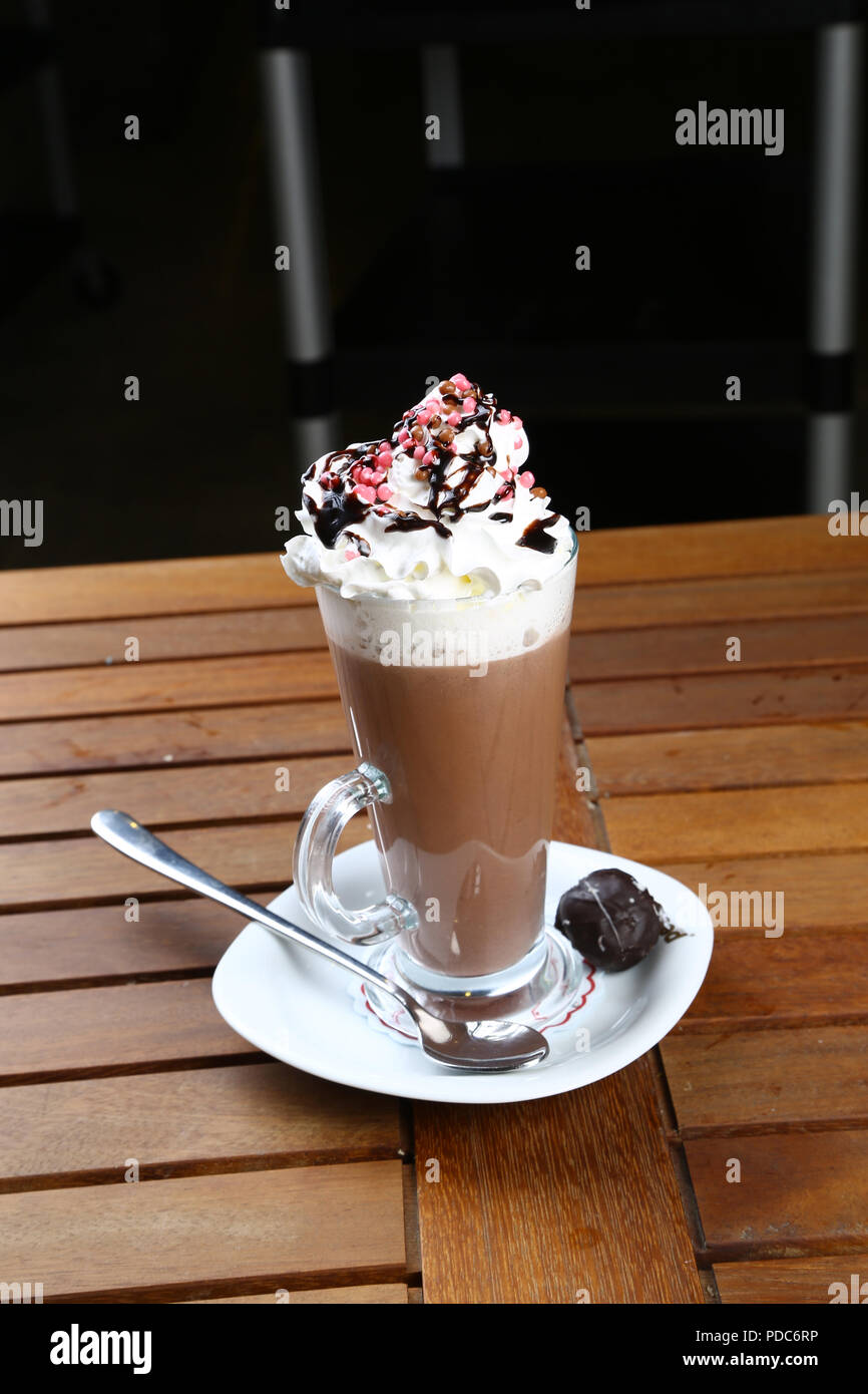 Viennese hot chocolate drink Stock Photo Alamy