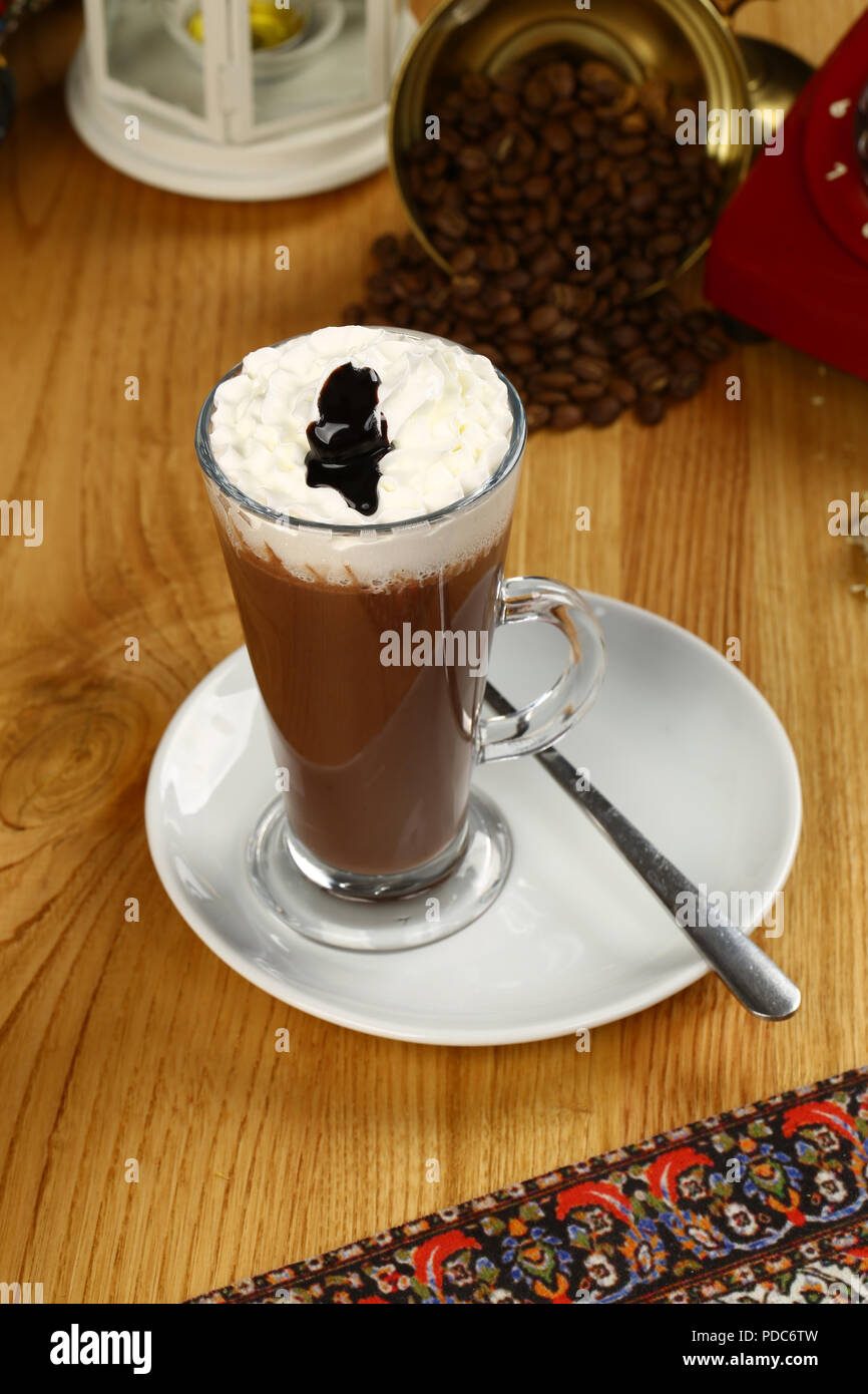 Viennese hot chocolate drink Stock Photo Alamy