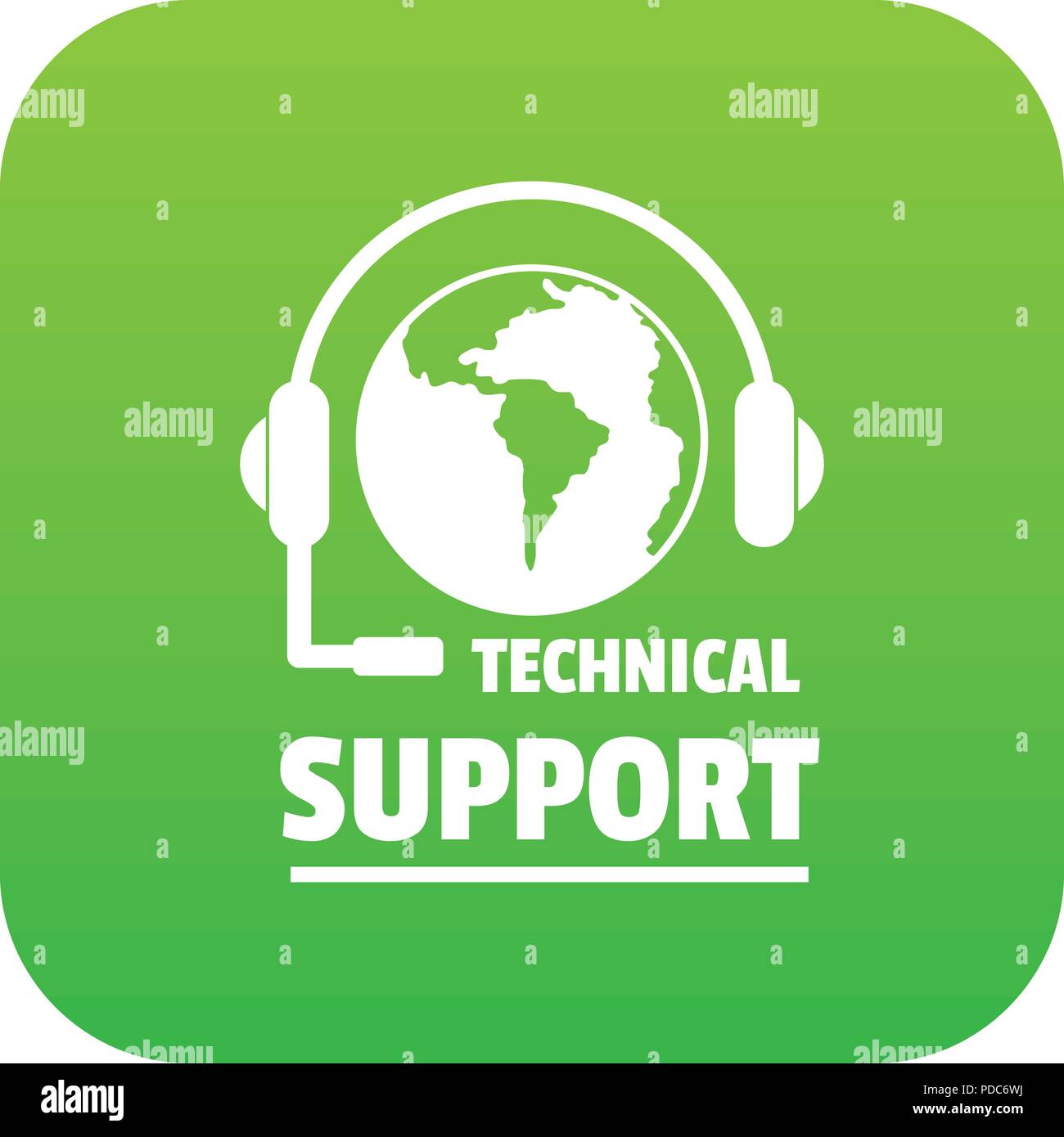 Technical support icon green vector Stock Vector Image & Art - Alamy