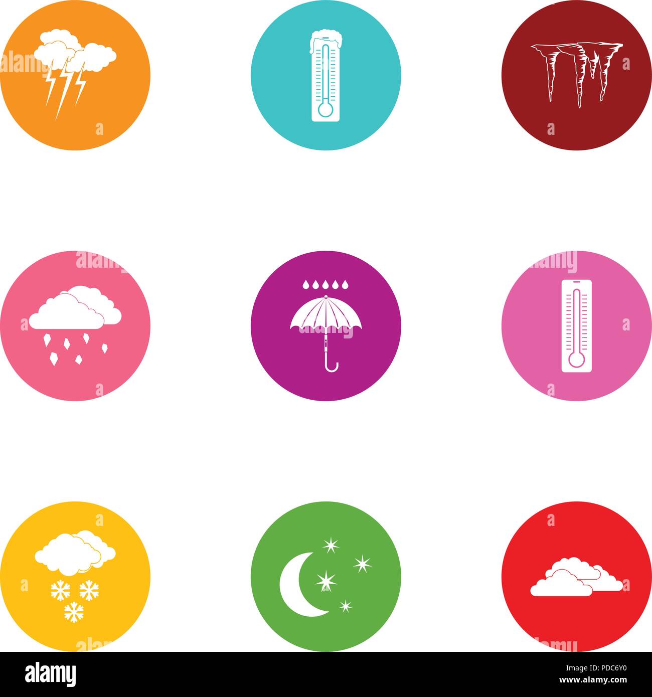 Fallout icons set, flat style Stock Vector Image & Art - Alamy