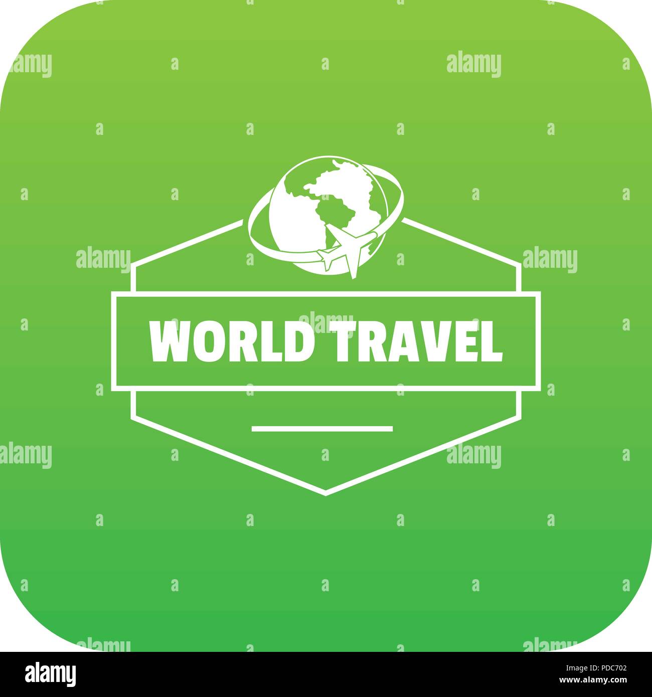 World travel icon green vector Stock Vector