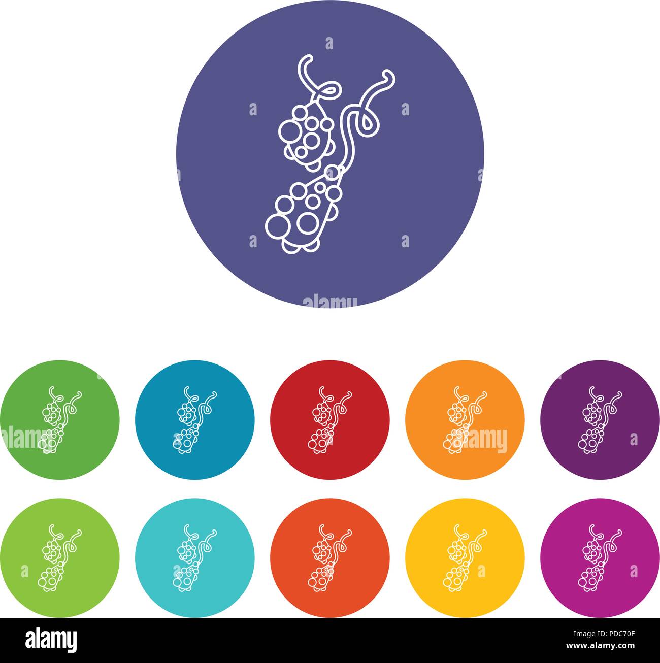 Micro vibrio icons set vector color Stock Vector