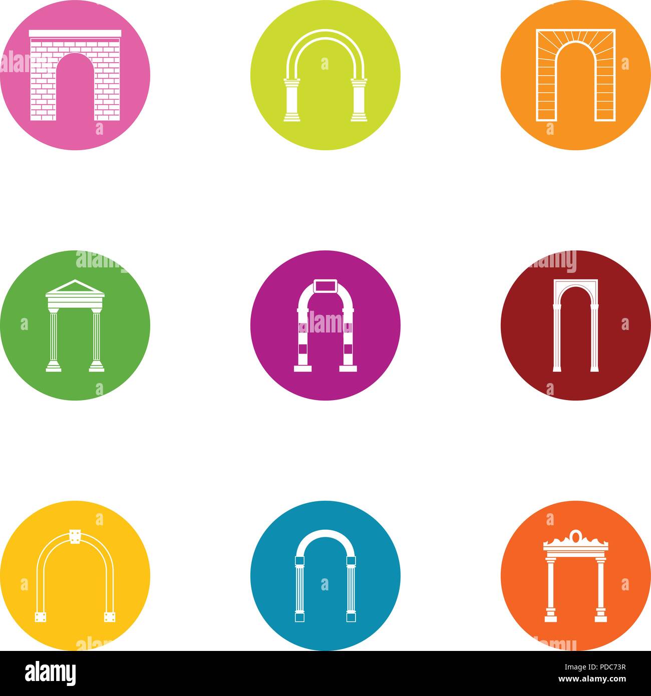 Dome icons set, flat style Stock Vector Image & Art - Alamy