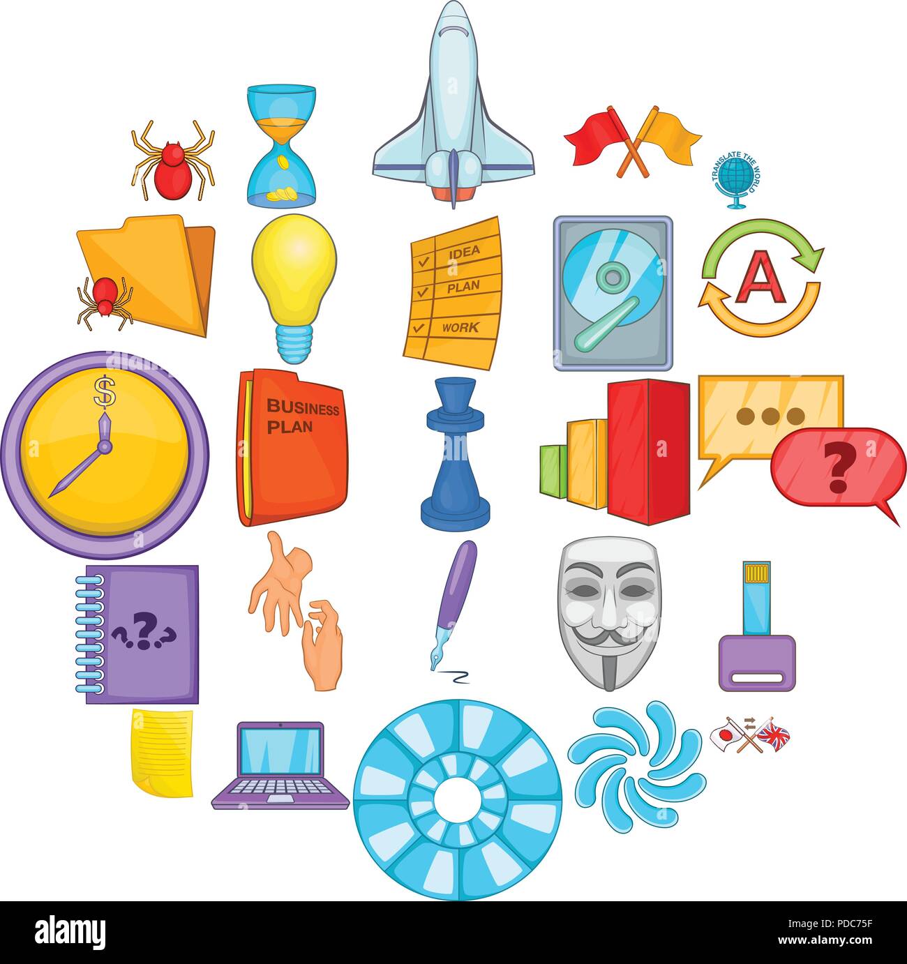 Broker icons set, cartoon style Stock Vector Image & Art - Alamy