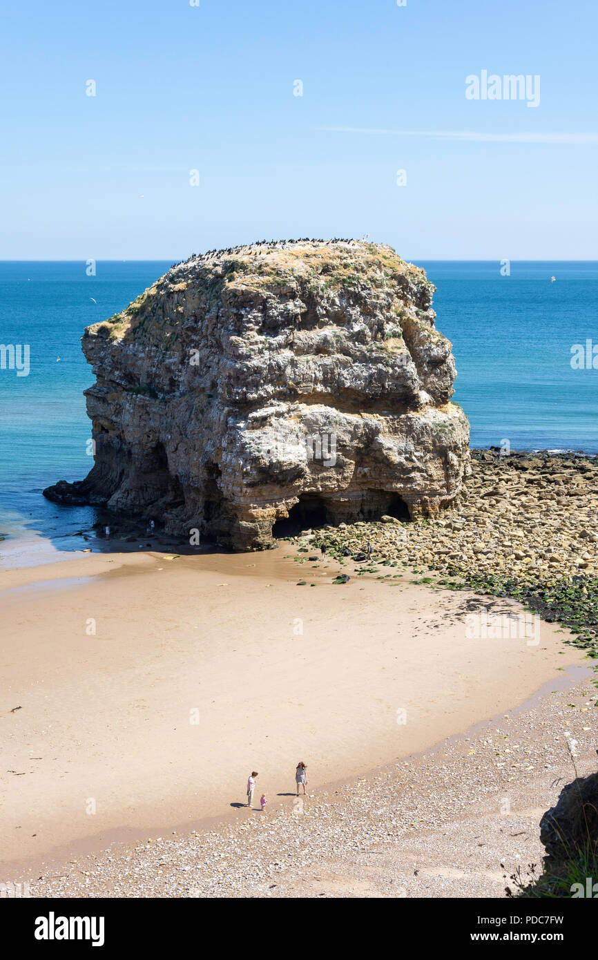 Marsden Rock, Marsden Bay, Coastal Road, Marsden, South Shields, Tyne and Wear, England, United Kingdom Stock Photo