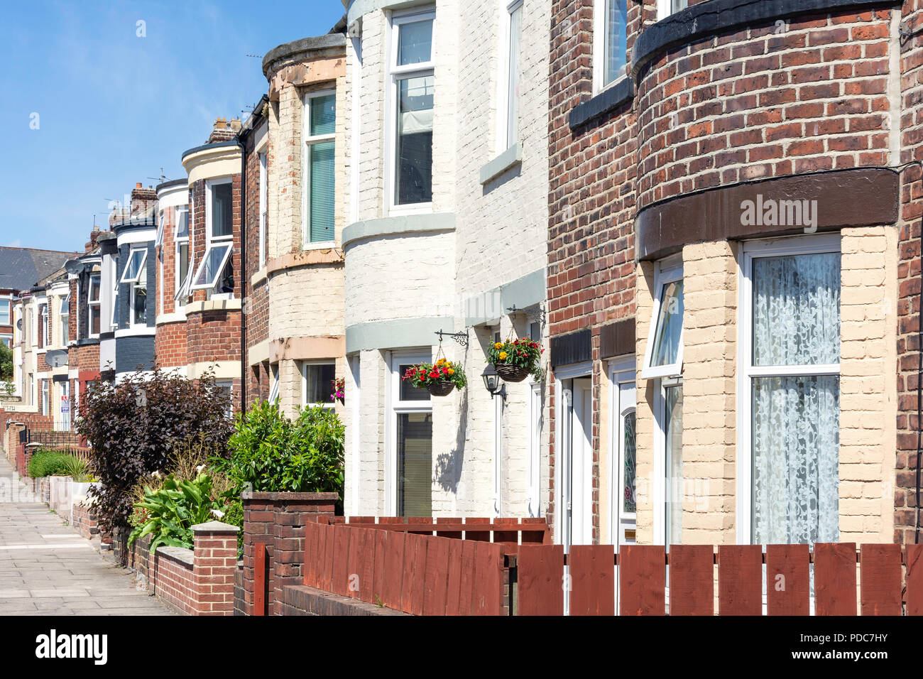 Terraced houses on Henry Nelson Street, South Shields, Tyne and Wear