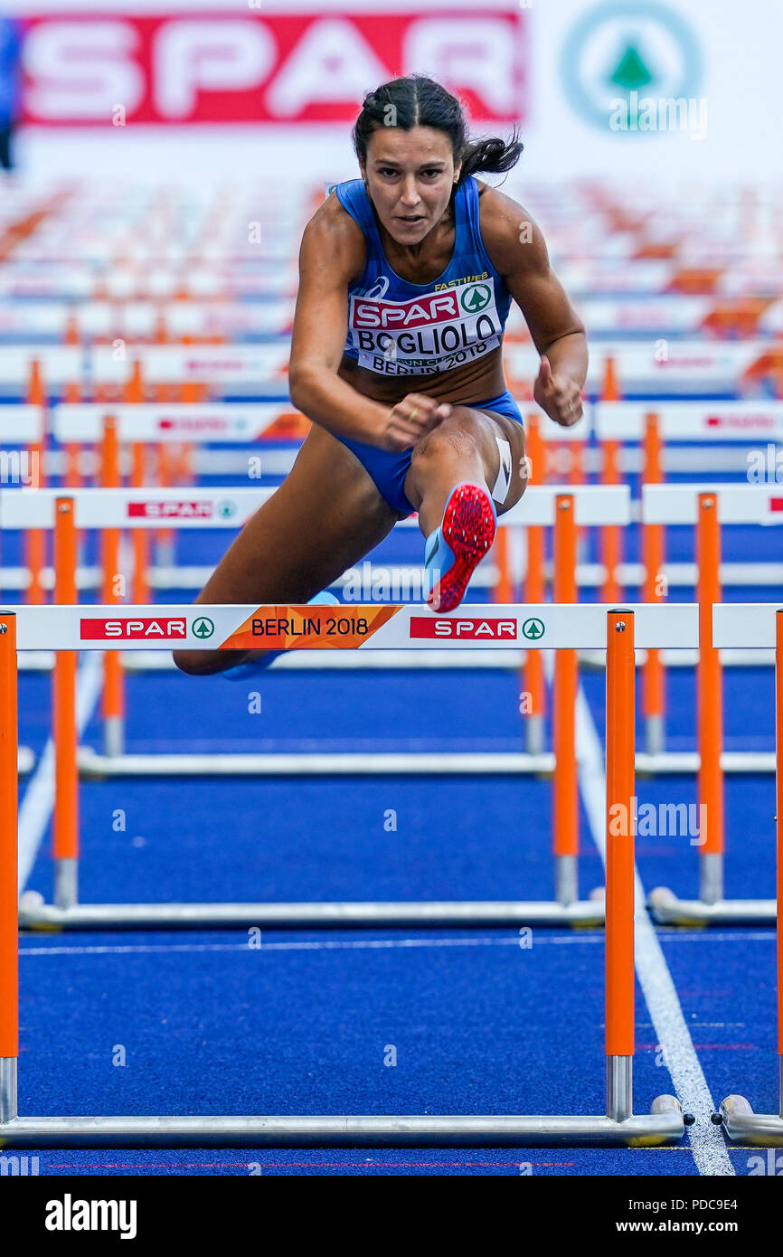Berlin Germany August 8 2018 Luminosa Bogliolo Of A Italy During 100 Meter Hurdles For Women At The Olympic Stadium In Berlin At The European Athletics Championship On Ulrik Pedersen Csm Credit Cal Sport