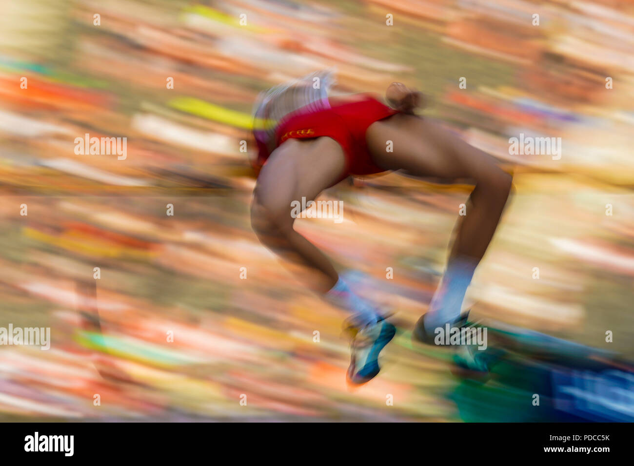 Berlin, Germany. August 8, 2018: Daniela Stanciu of Romania during High jump qualification for women at the Olympic Stadium in Berlin at the European Athletics Championship. Ulrik Pedersen/CSM Credit: Cal Sport Media/Alamy Live News Stock Photo
