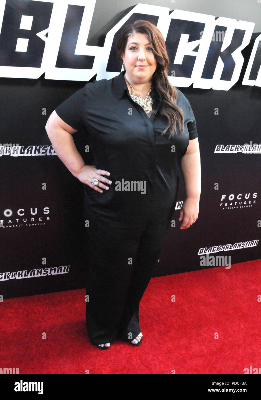 BEVERLY HILLS, CA - AUGUST 8: Actress Ashlie Atkinson attends the Los Angeles Premiere of Focus Features' 'BlacKkKlansman' on August 8, 2018 at The Academy's Samuel Goldwyn Theater in Beverly Hills, California. Photo by Barry King/Alamy Live News Stock Photo