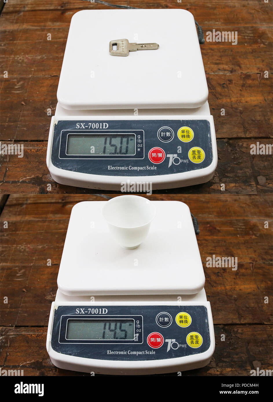 Jingdezhen 9th Aug 18 Combination Photo Taken On Aug 9 18 Shows The Weight Of A Key 15 Grams Upper And The Weight Of A Tea Cup 14 5 Grams Made By The