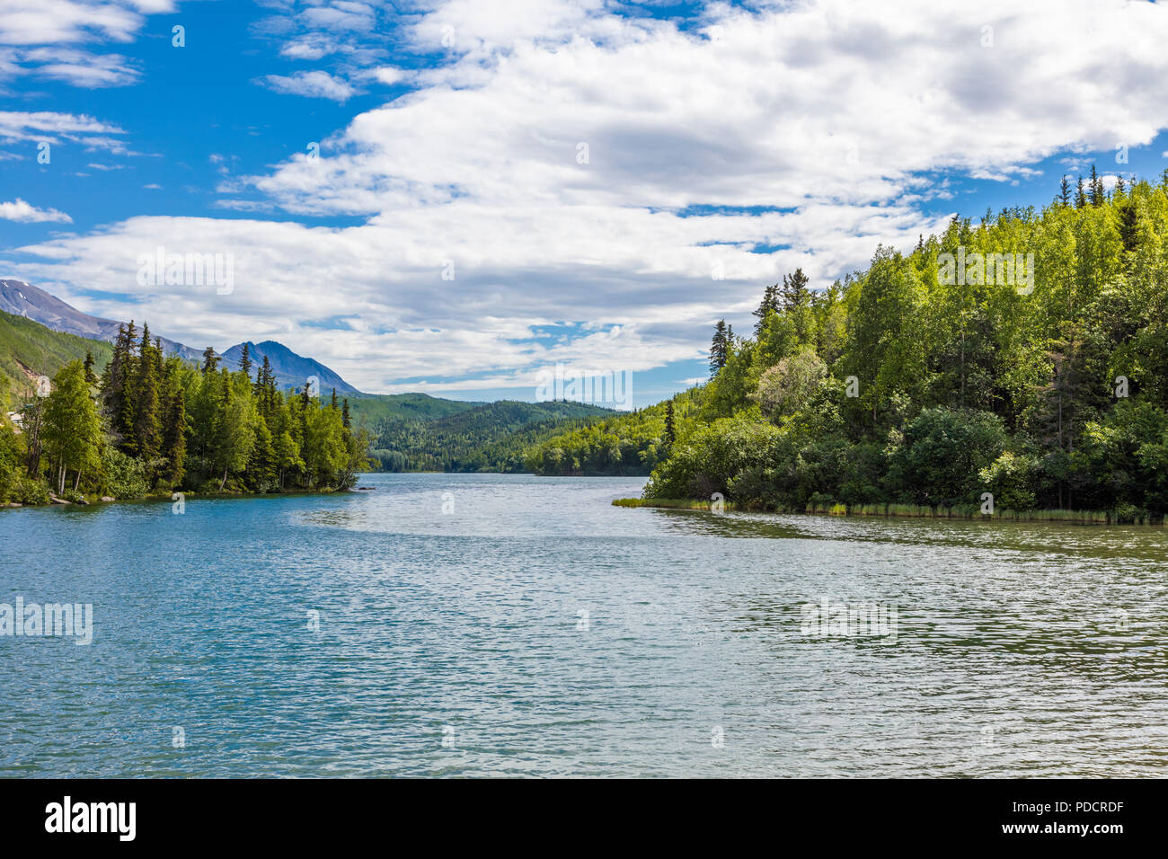Lake along the Glenn Highway between Anchorage and Glennallen in Alaska Stock Photo
