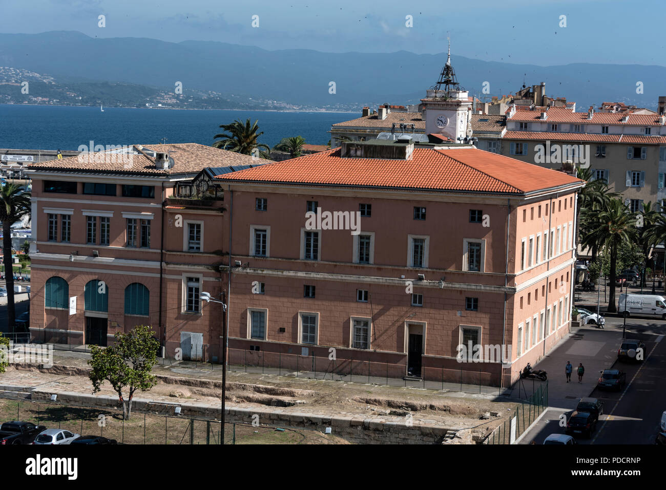 Rear of Ajaccio town hall in Ajaccio on Corsica, France Stock Photo