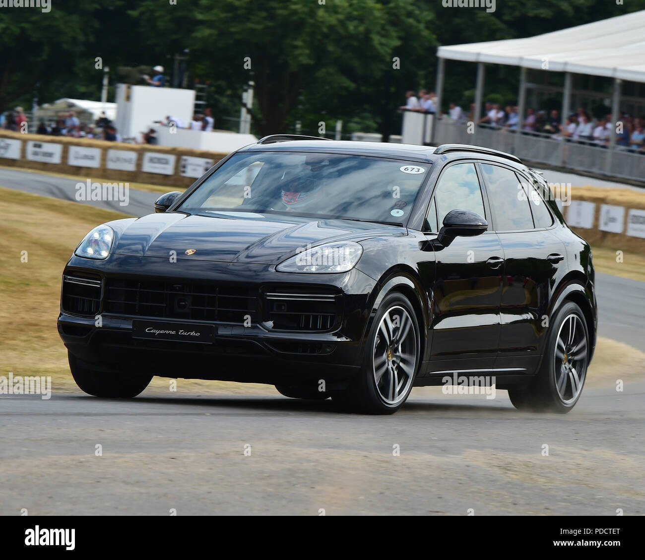 Simon Simpson, Porsche Cayenne Turbo, Michelin Supercar Run, First Glance, Festival of Speed - The Silver Jubilee, Goodwood Festival of Speed, 2018,   Stock Photo