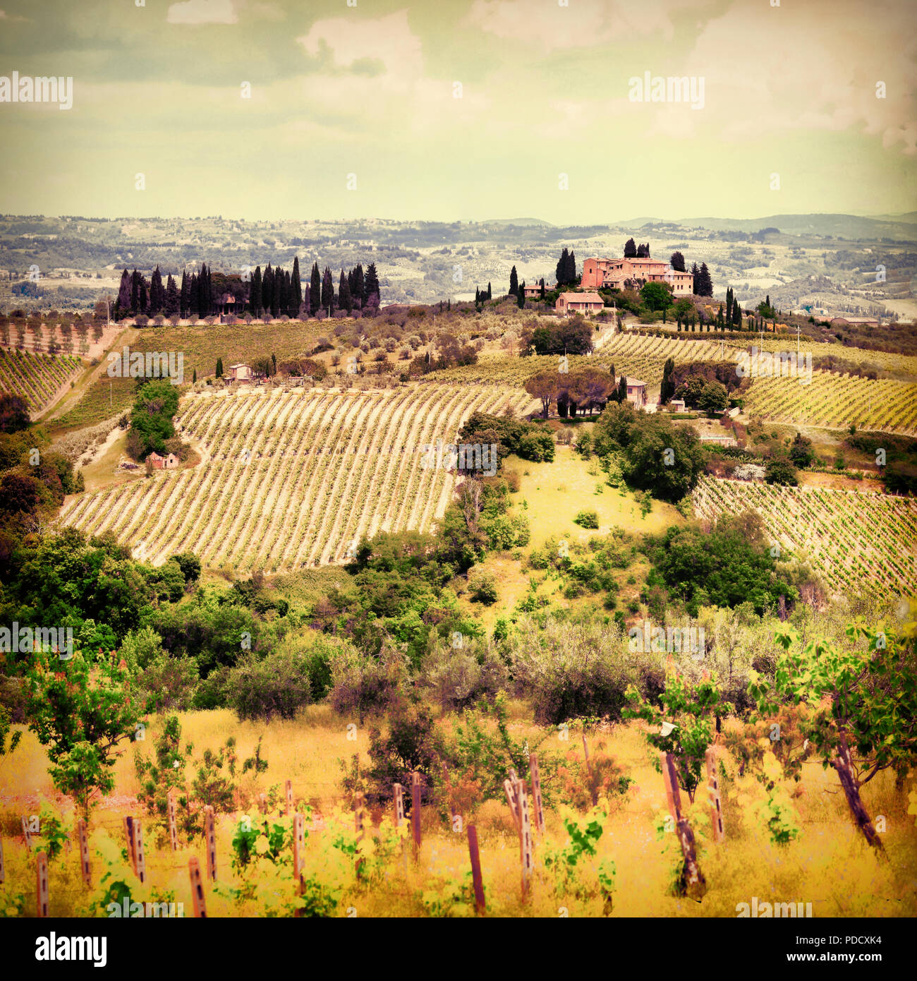 Impressive autumn landscape In Pienza,Tuscany,Italy. Stock Photo