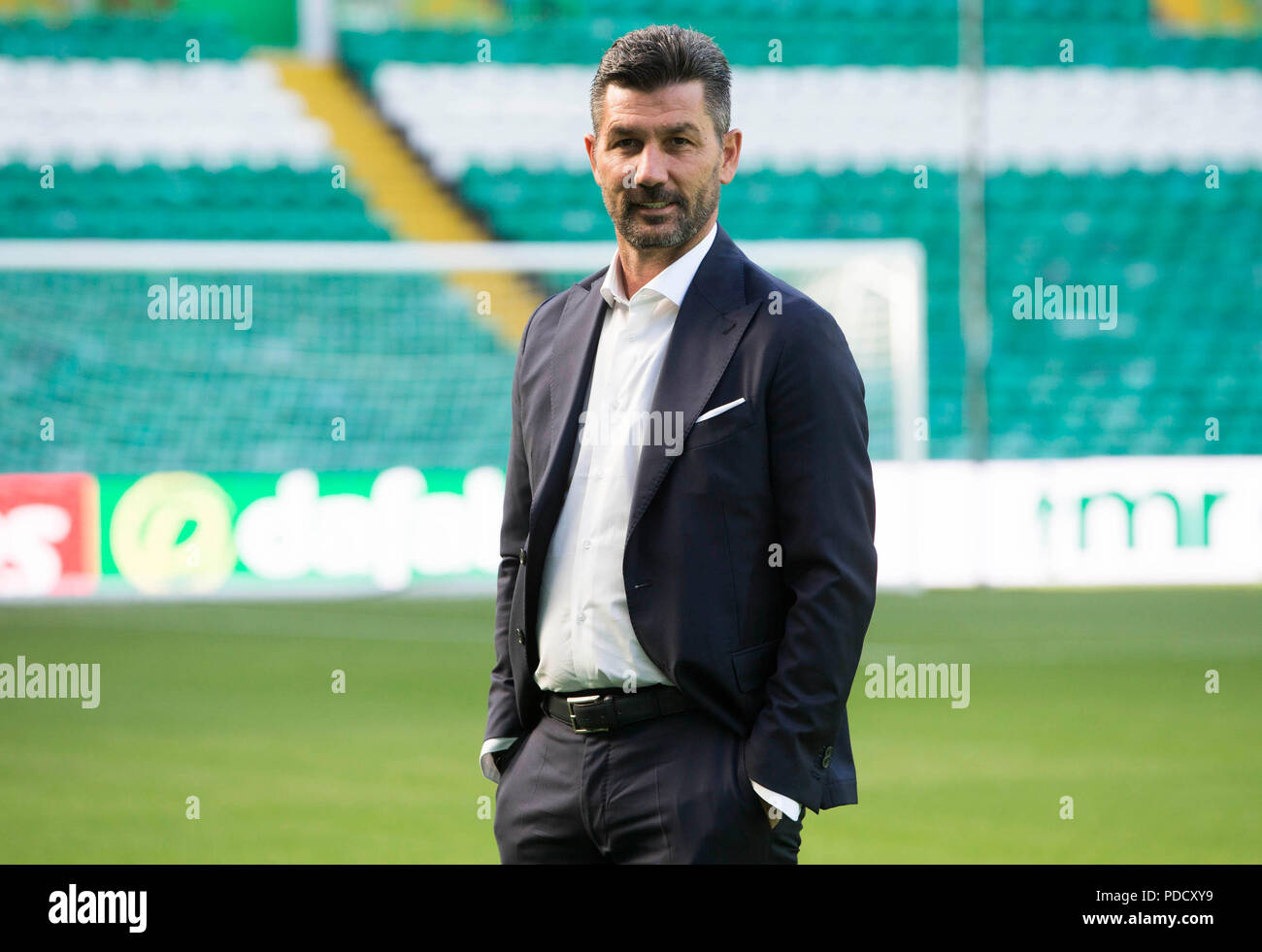 AEK Athens manager Marinos Ouzounidis before the UEFA Champions League  third qualifying round, first leg match at Celtic Park, Glasgow Stock Photo  - Alamy