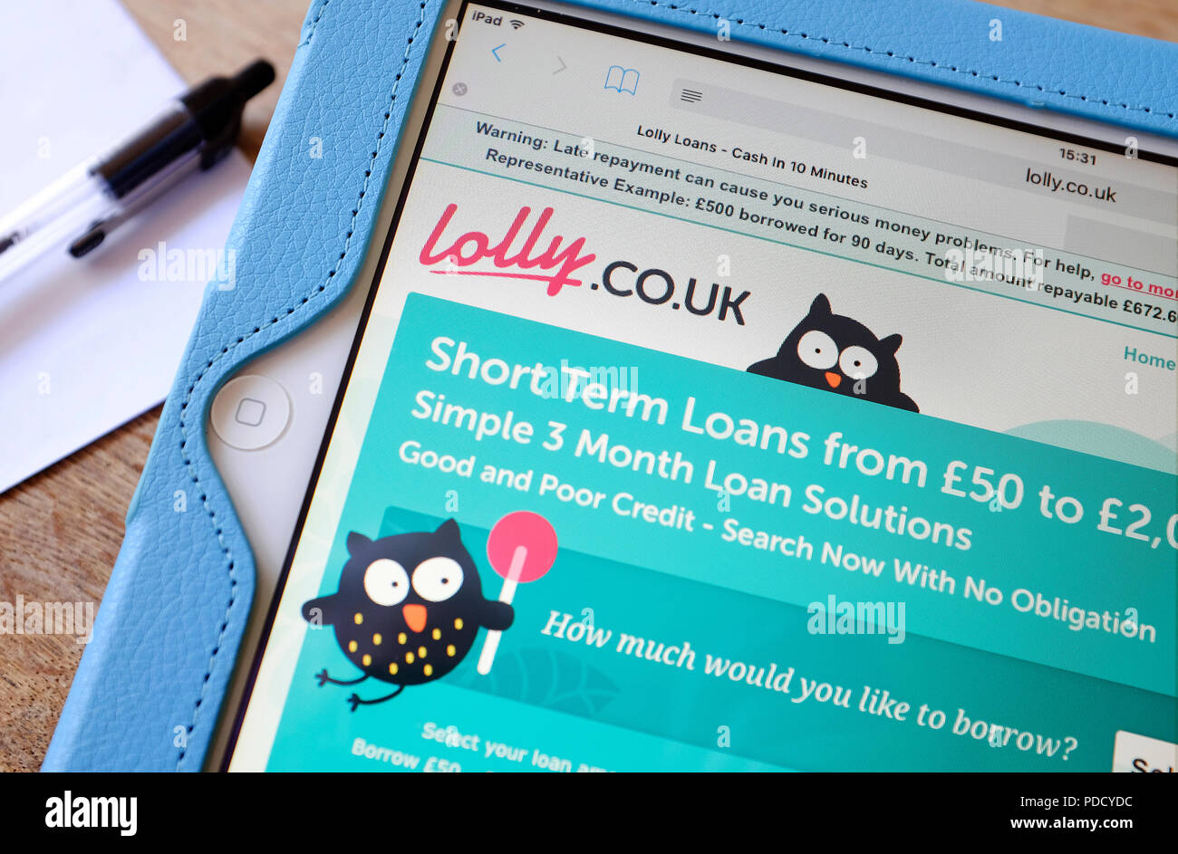 british payday type loans internet website Stock Photo