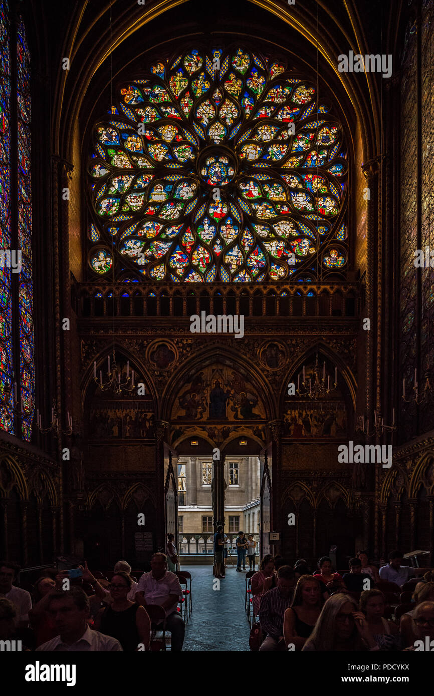 Saint Chapelle at night conducts classical music concerts in Paris