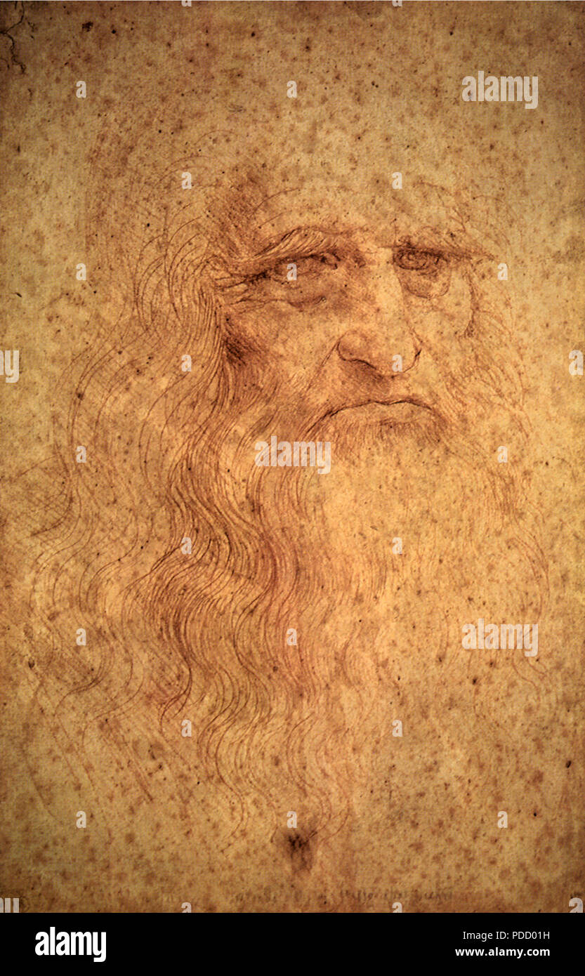 Self-Portrait, Leonardo da Vinci, . Stock Photo