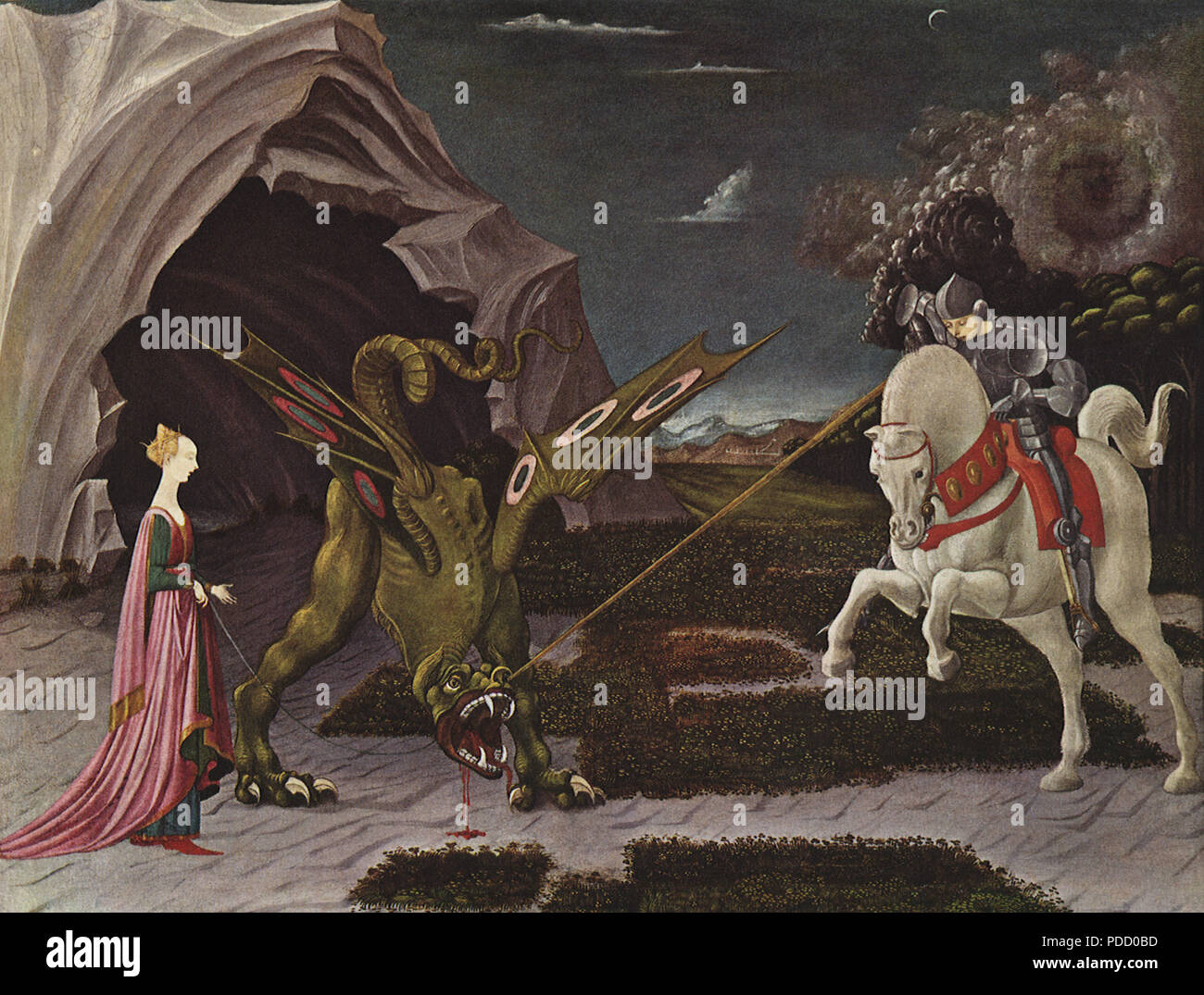 St. George and The Dragon 1455, Uccello, Paolo, . Stock Photo