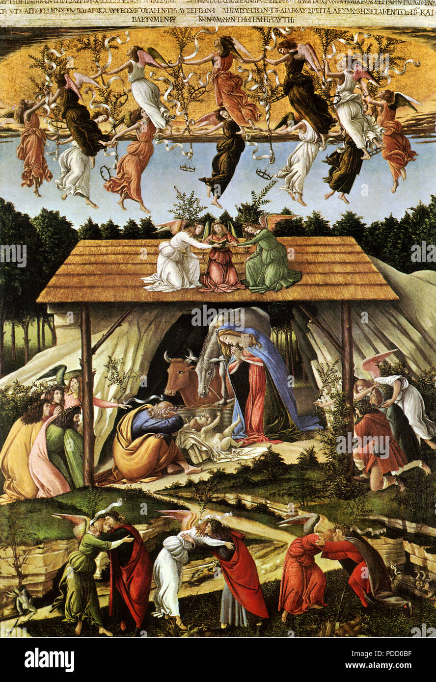 Mystic Nativity, Botticelli, Sandro, . Stock Photo