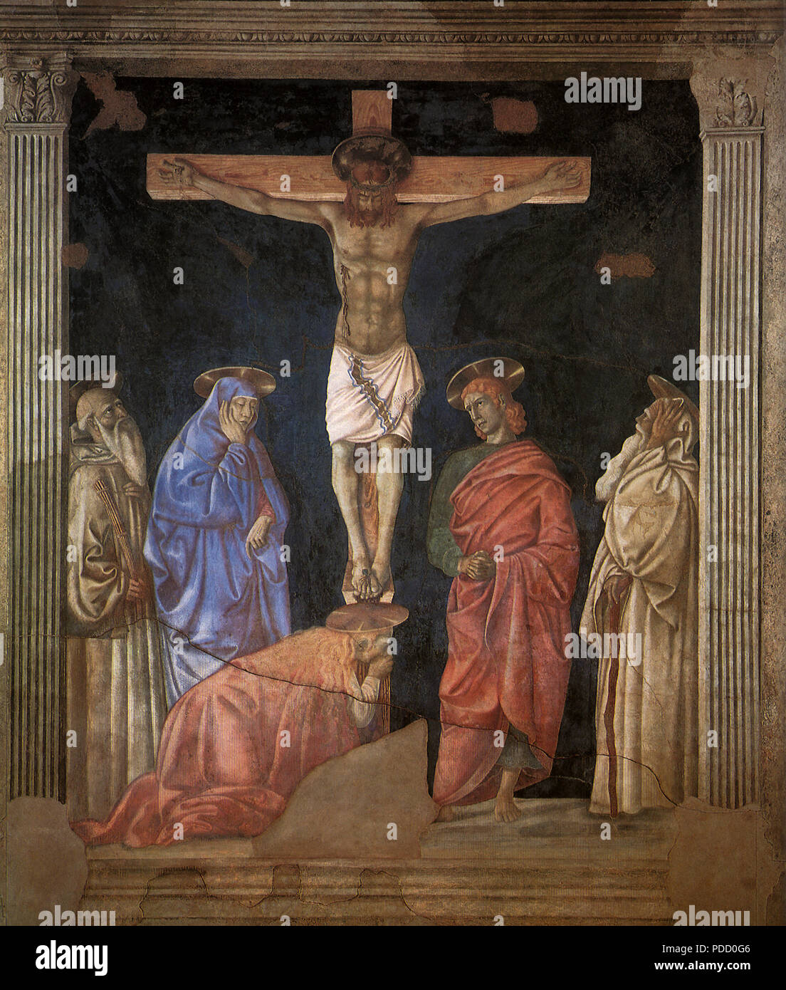 Crucifixion with the Virgin, Castagno, Andrea del, . Stock Photo