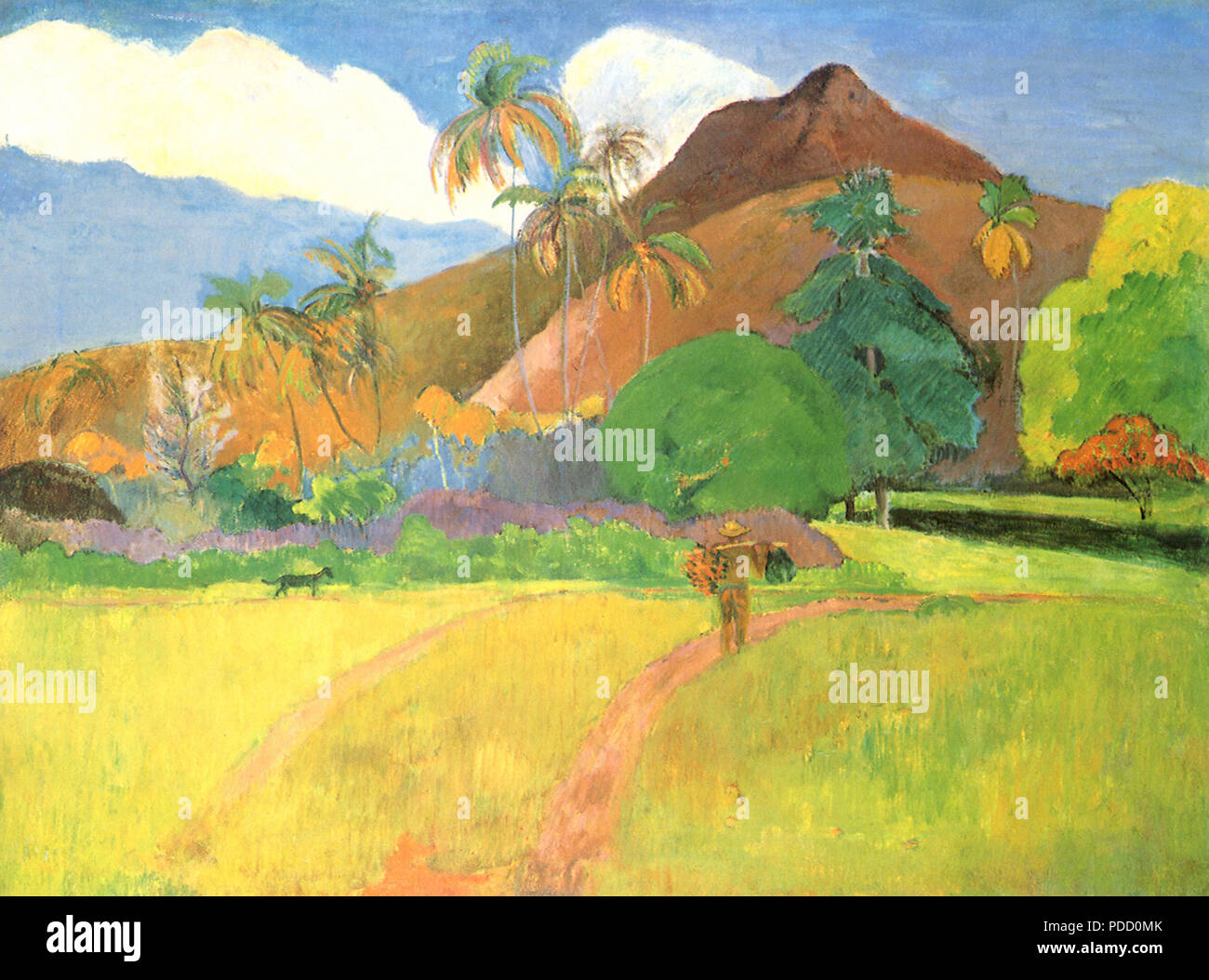 Tahitian Landscape, Gauguin, Paul, 1891. Stock Photo