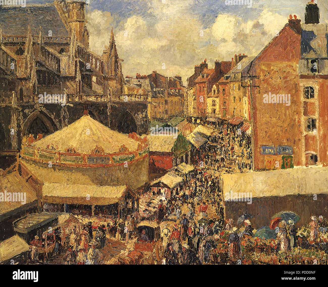 French Street Fair, Pissarro, Camille, 1901. Stock Photo