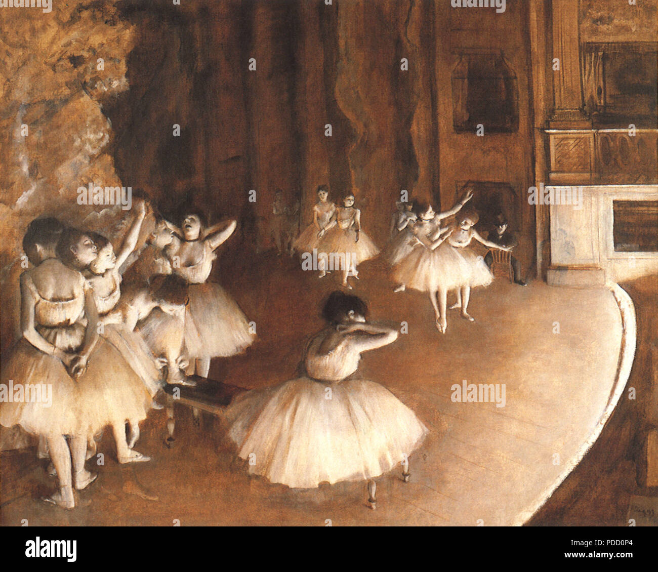 Ballerinas Warm-Up, Degas, Edgar, 1874. Stock Photo
