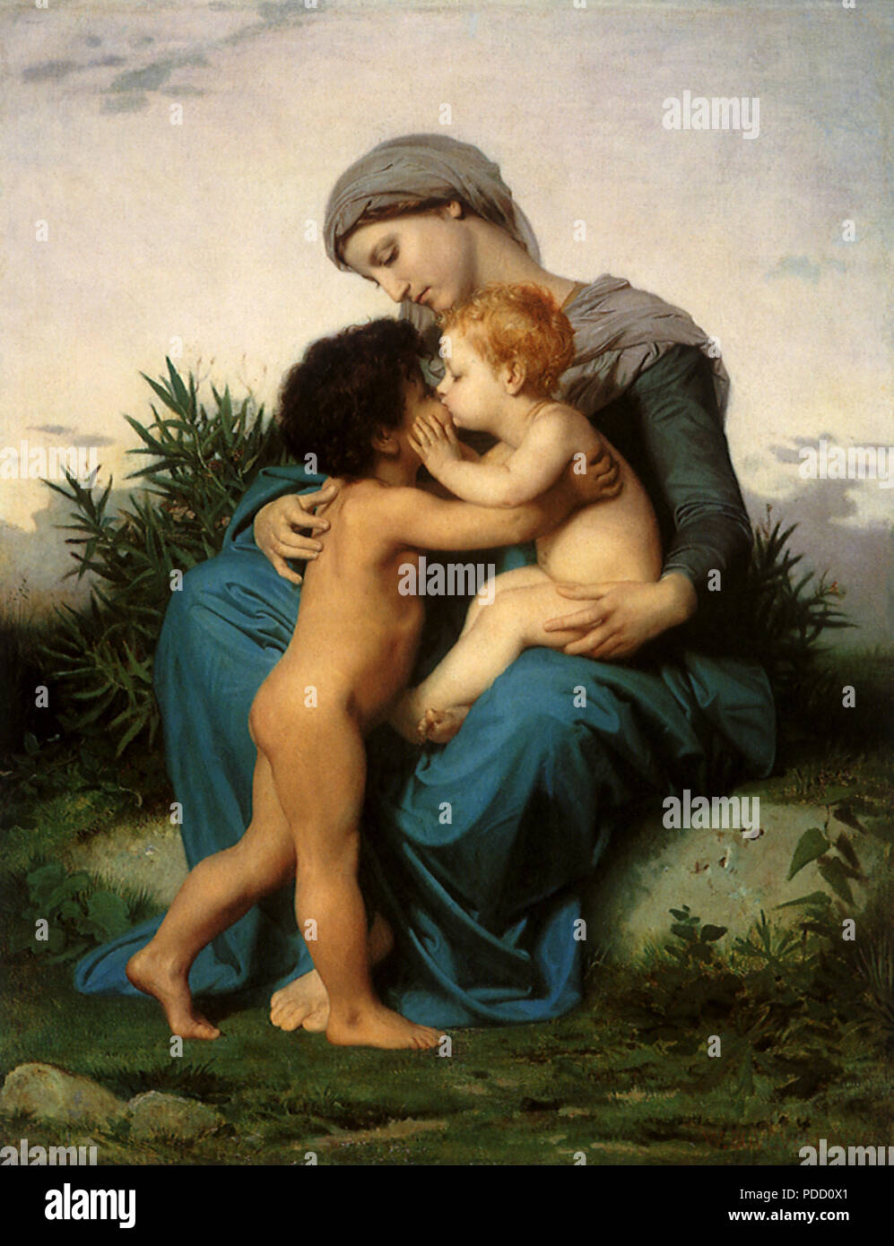 Fraternal Love, Bouguereau, Adolphe-William, 1851. Stock Photo