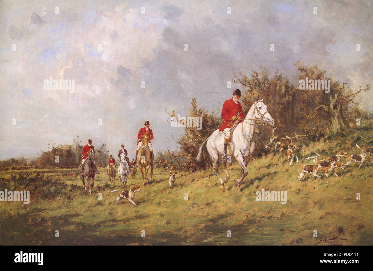 Hunt Thru Countryside, Wright, George, . Stock Photo