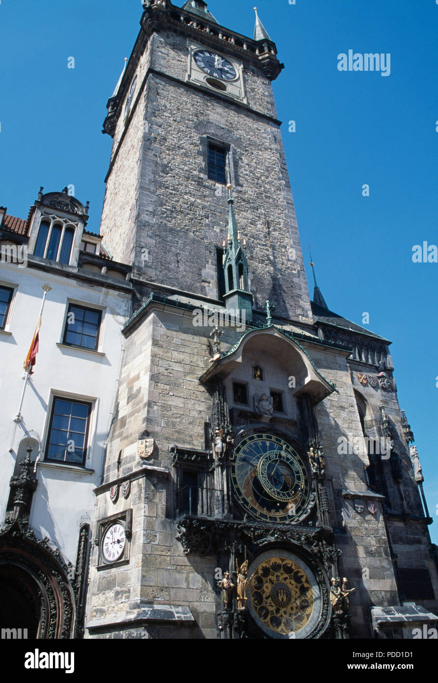 The Astronomical Clock in Old Town Square in the city of Prague Stock