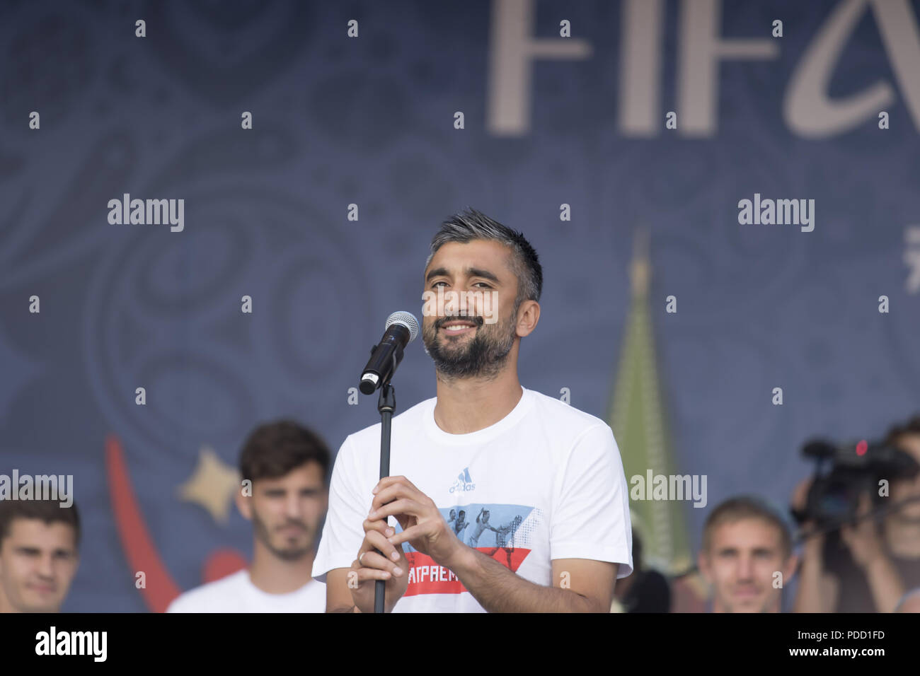Russia football team press conference during the FIFA World Cup in Moscow, Russia  Featuring: Aleksandr Samedov Where: Moscow, Russian Federation When: 08 Jul 2018 Credit: Anthony Stanley/WENN.com Stock Photo