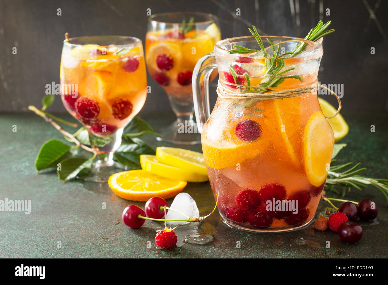 A Pitcher and Two Glasses with Spanish Sangria Stock Image - Image of  holiday, chopped: 122505775