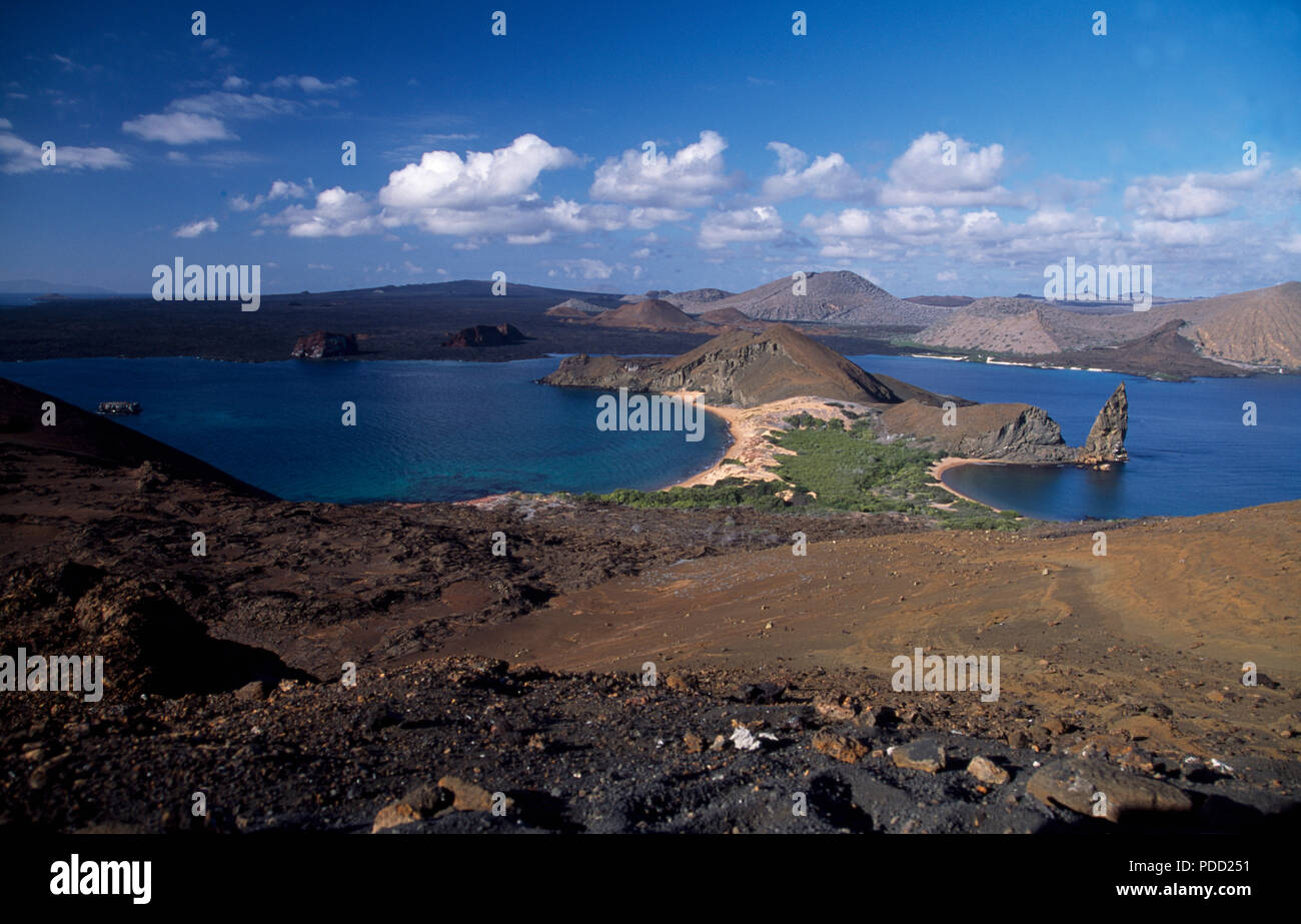 Sullivan Bay, Pinnacle Rock, Bartolome Island Stock Photo