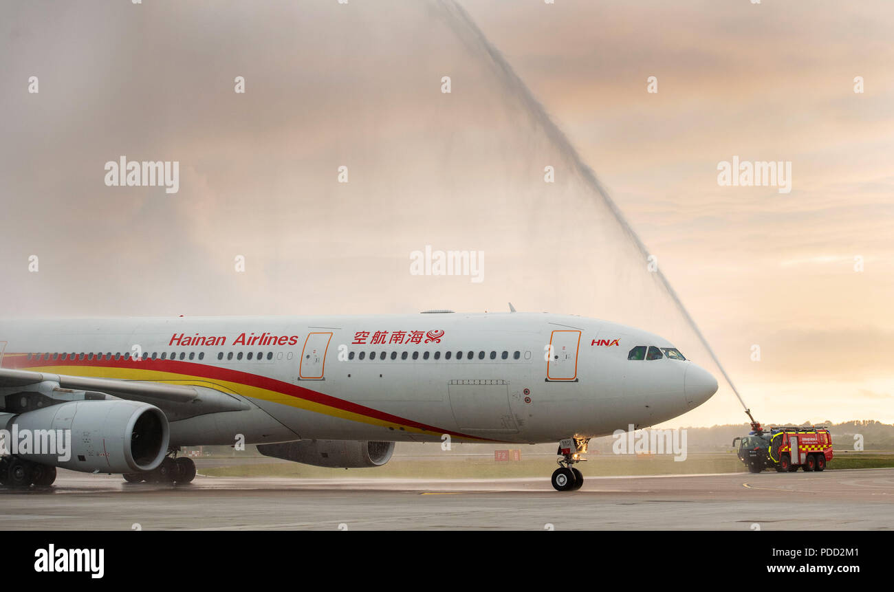 Edinburgh says hi to Hainan Direct route to Beijing comes into operation.   The first ever Stock Photo