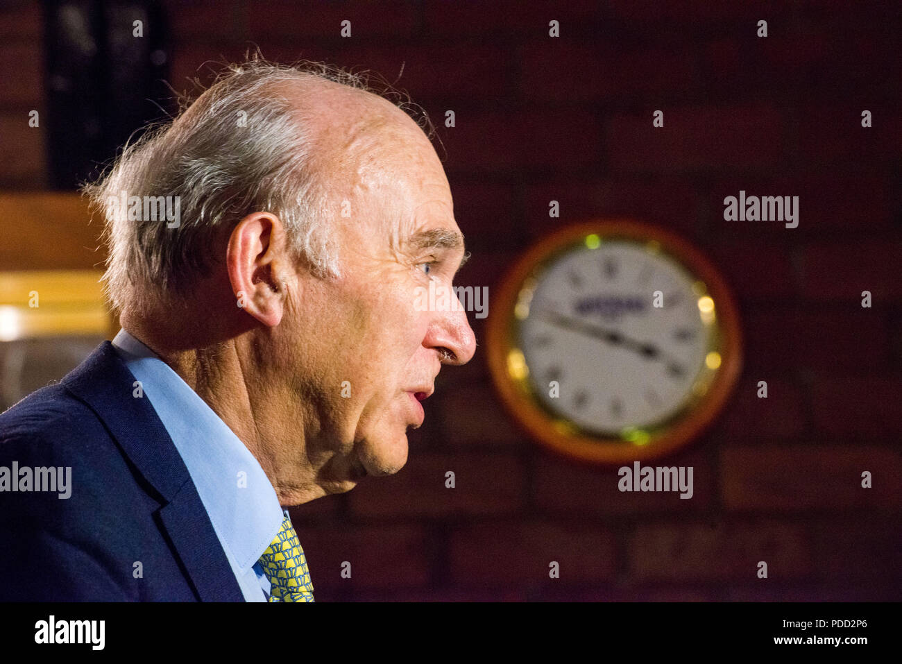 Liberal democrat leader vince cable and Scottish leader Alex Cole Hamilton visit the Caledonian Brewing Co Ltd, Edin Stock Photo