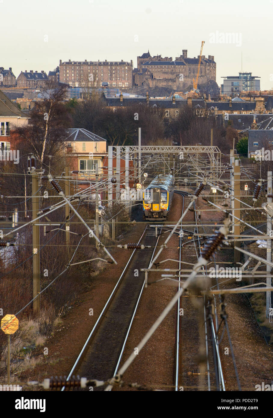 Scotrail, Trains, Train Station, Transport, Rail, Slateford, Edinburgh Stock Photo
