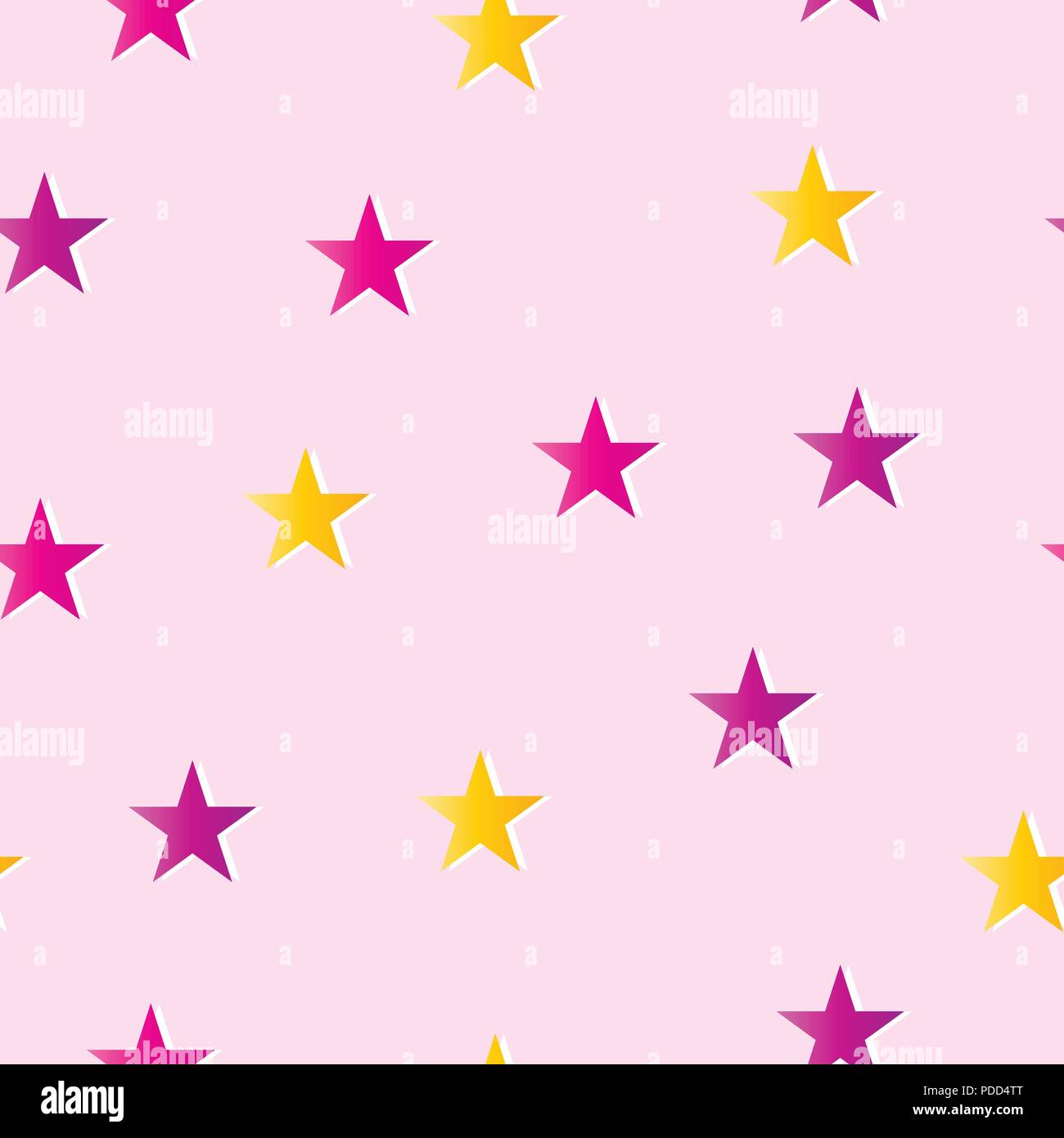 seamless pattern with pink, purple and yellow stars vector - pink ...