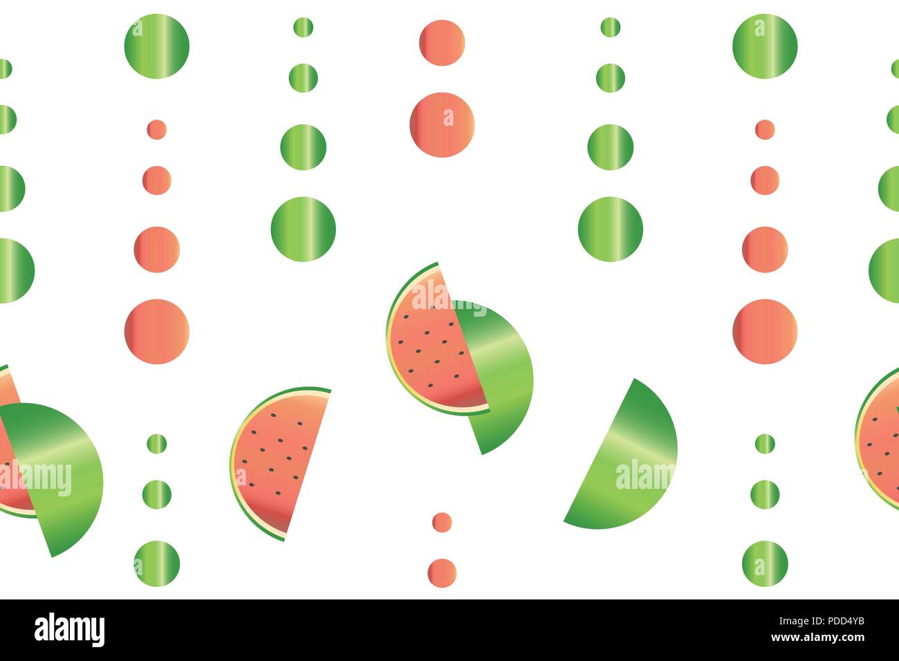 seamless pattern with watermelon fruit vector and bubbles - summer ...